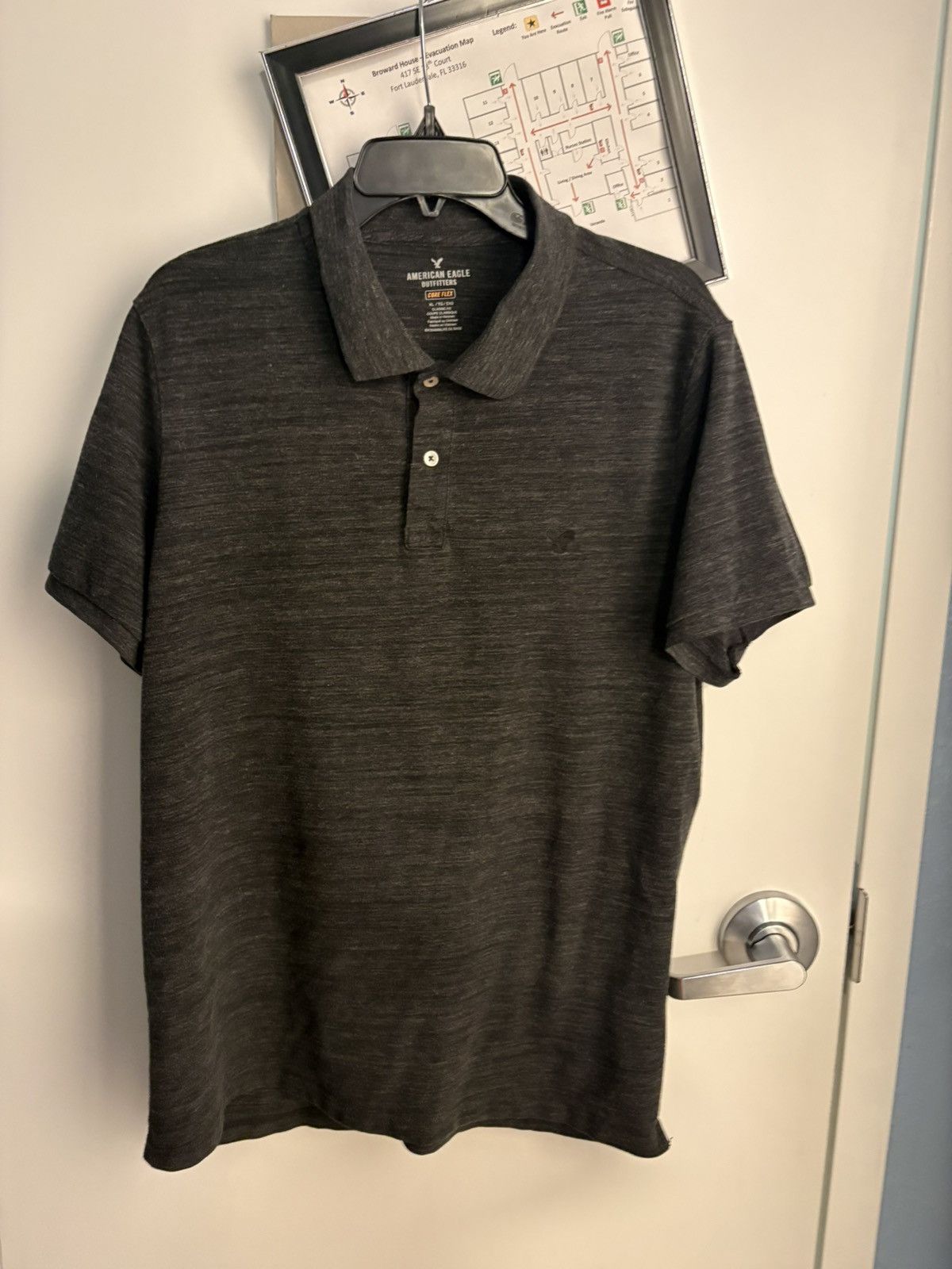 American Eagle Outfitters American Eagle Outfitters Core Flex Dark Gray Polo Size XL Size US XL / EU 56 / 4 - 1 Thumbnail