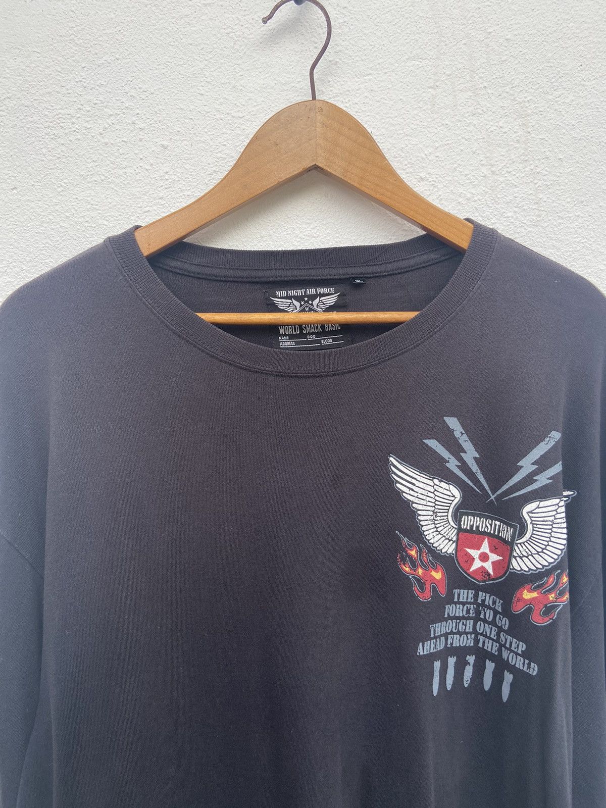 Japanese Brand Air Force t shirt long sleeve War Smack distressed Size US XL / EU 56 / 4 - 8 Thumbnail