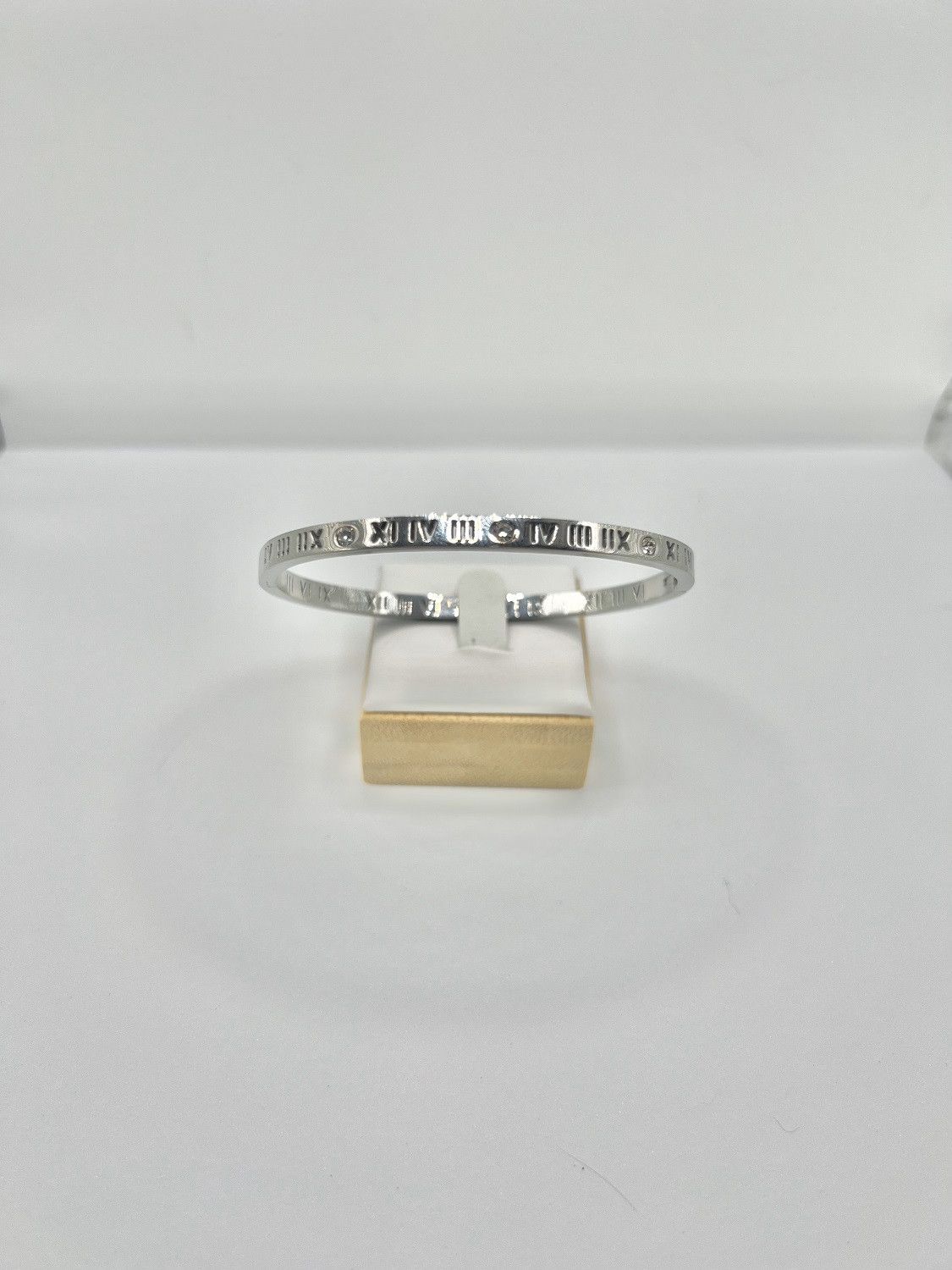 Jewelry Roma Numbers Silver Bangle with Czs Size ONE SIZE - 1 Thumbnail