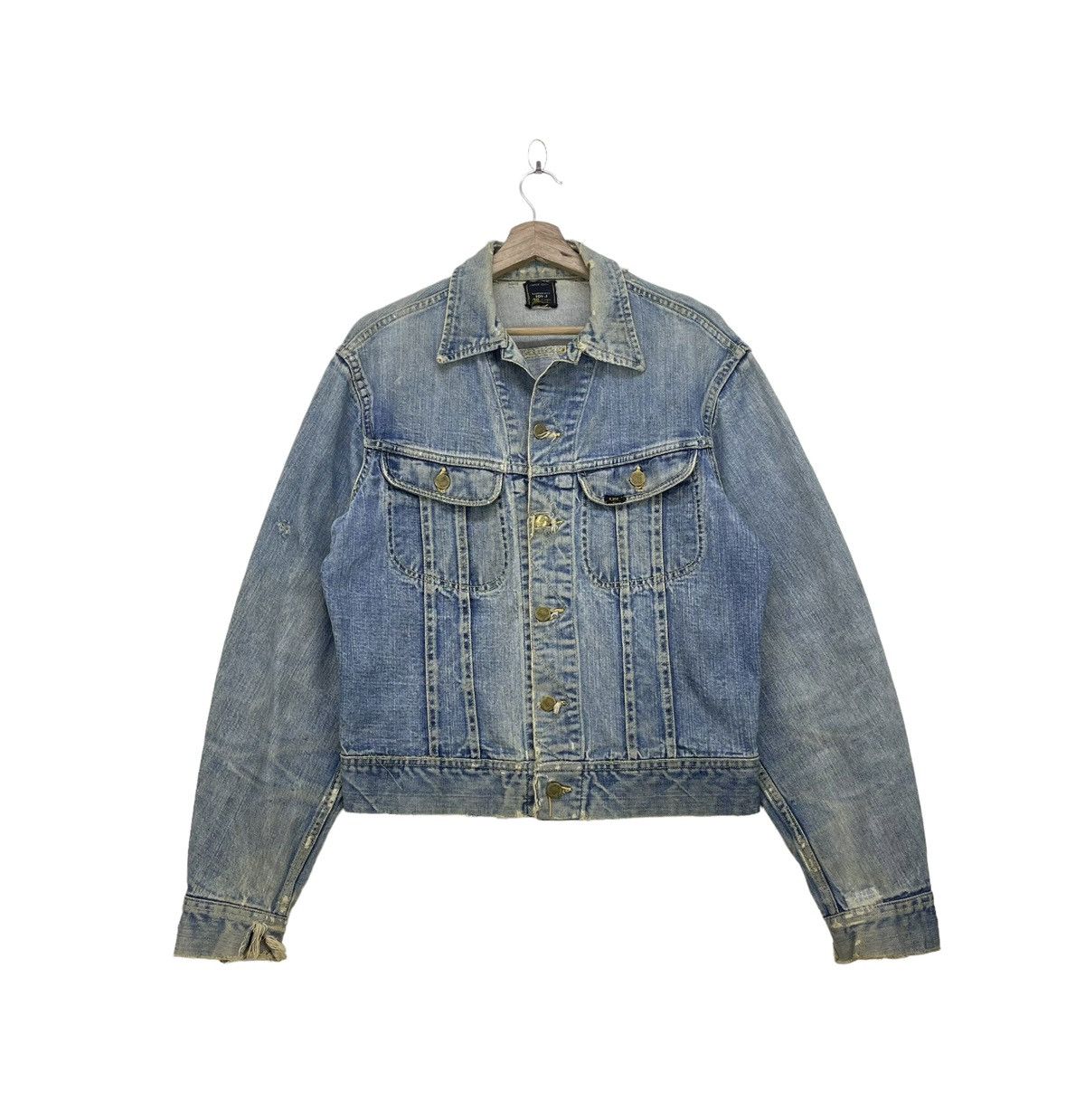 Lee 🔥Vtg 80s Distressed Lee Riders 1O1 Jacket Trucker Denim Size US M / EU 48-50 / 2 - 1 Thumbnail