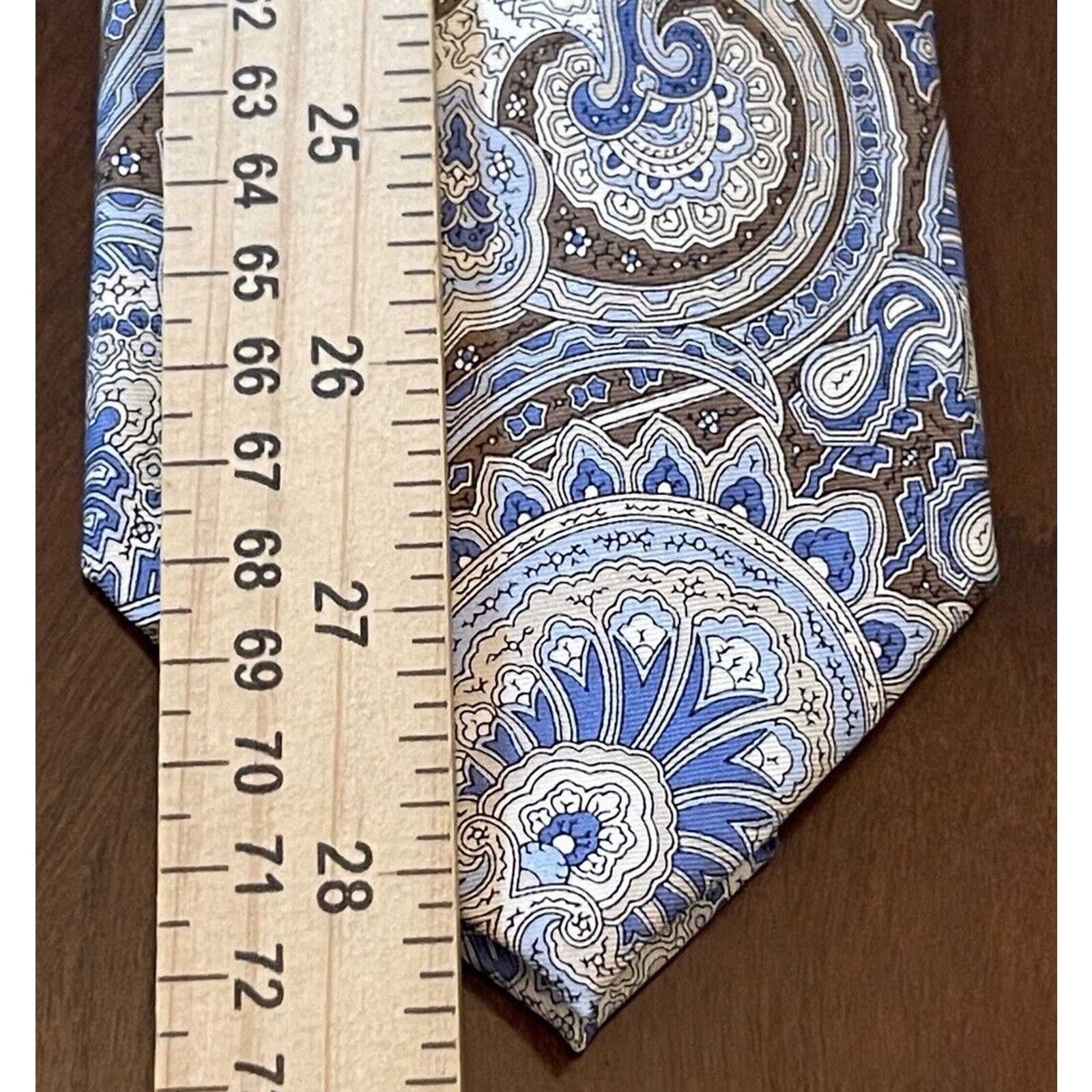 Chaps Chaps Blue Brown Hand Made 100% Silk Made In China Size ONE SIZE - 5 Thumbnail