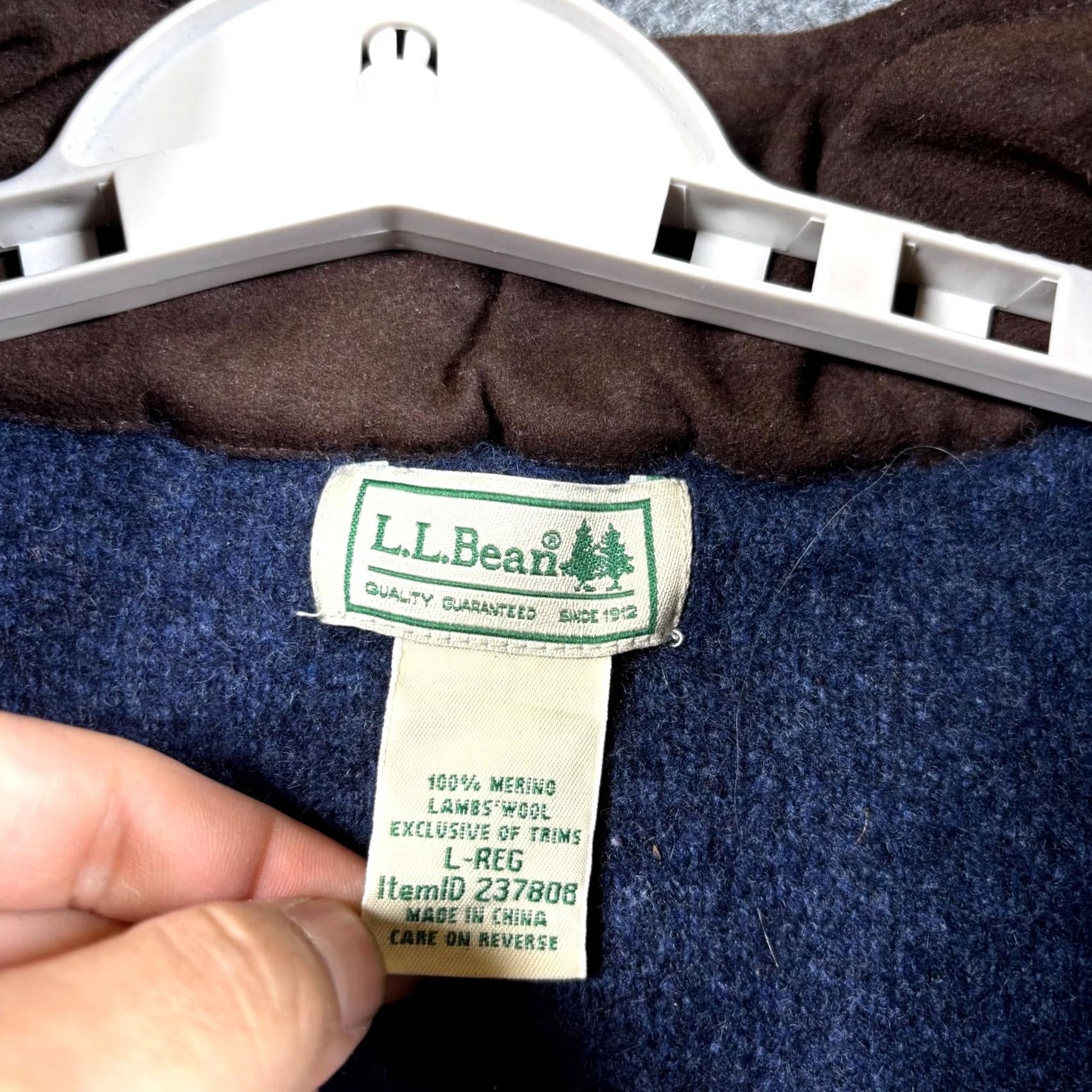 Vintage VINTAGE L.L. Bean Sweater Men's L Blue Merino Lambswool Quarter-Zip Holiday Mens Sweater Size US L / EU 52-54 / 3 - 6 Thumbnail