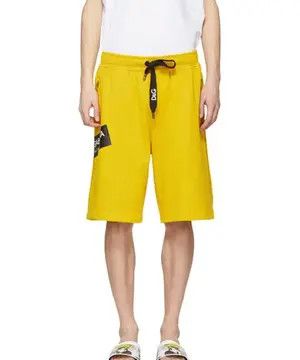 Dolce & Gabbana Dolce & Gabbana Yellow Logo Sweat Shorts Size US 30 / EU 46 - 3 Thumbnail