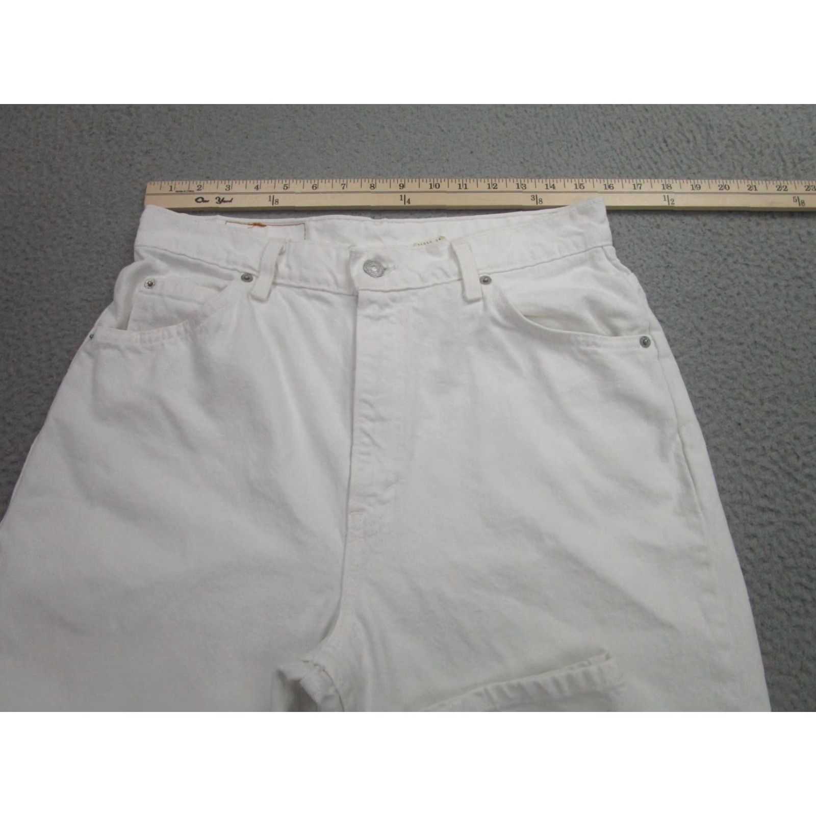 Levi's VINTAGE Levi's 921 Jeans Womens 14 Long White Tapered Made USA 90s Orange Tab Size 36" / US 14 / IT 50 - 3 Thumbnail