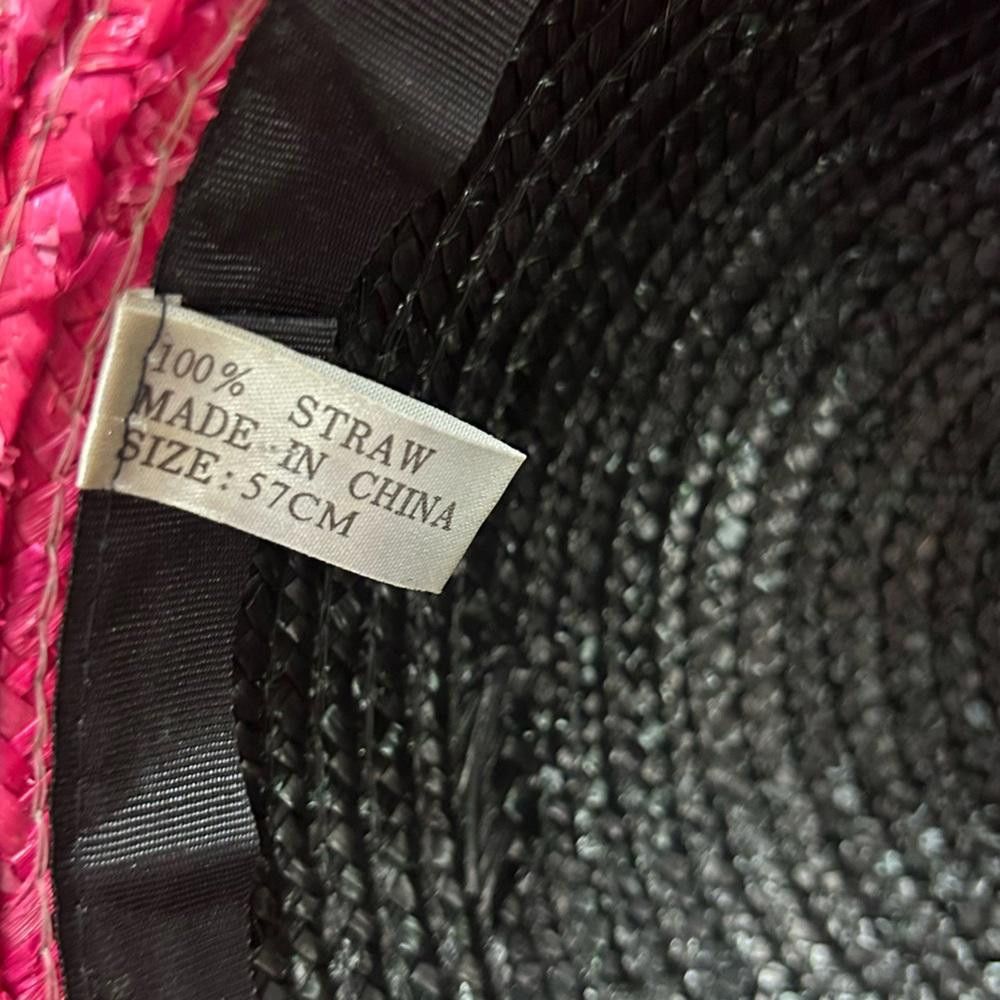 Designer Multicolor Striped Straw Summer Hat Size ONE SIZE - 7 Thumbnail