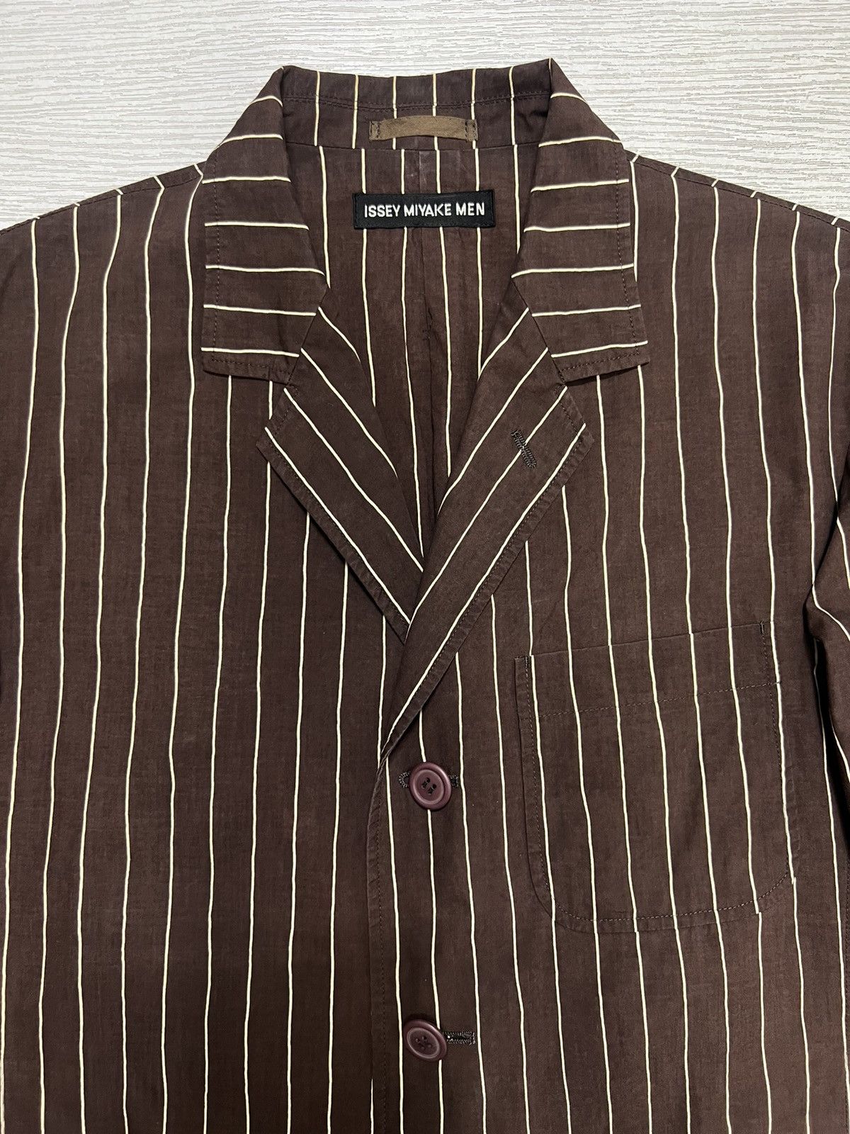 Issey Miyake Issey Miyake Men - Cinch Back Stripe Blazer Size US M / EU 48-50 / 2 - 9 Thumbnail