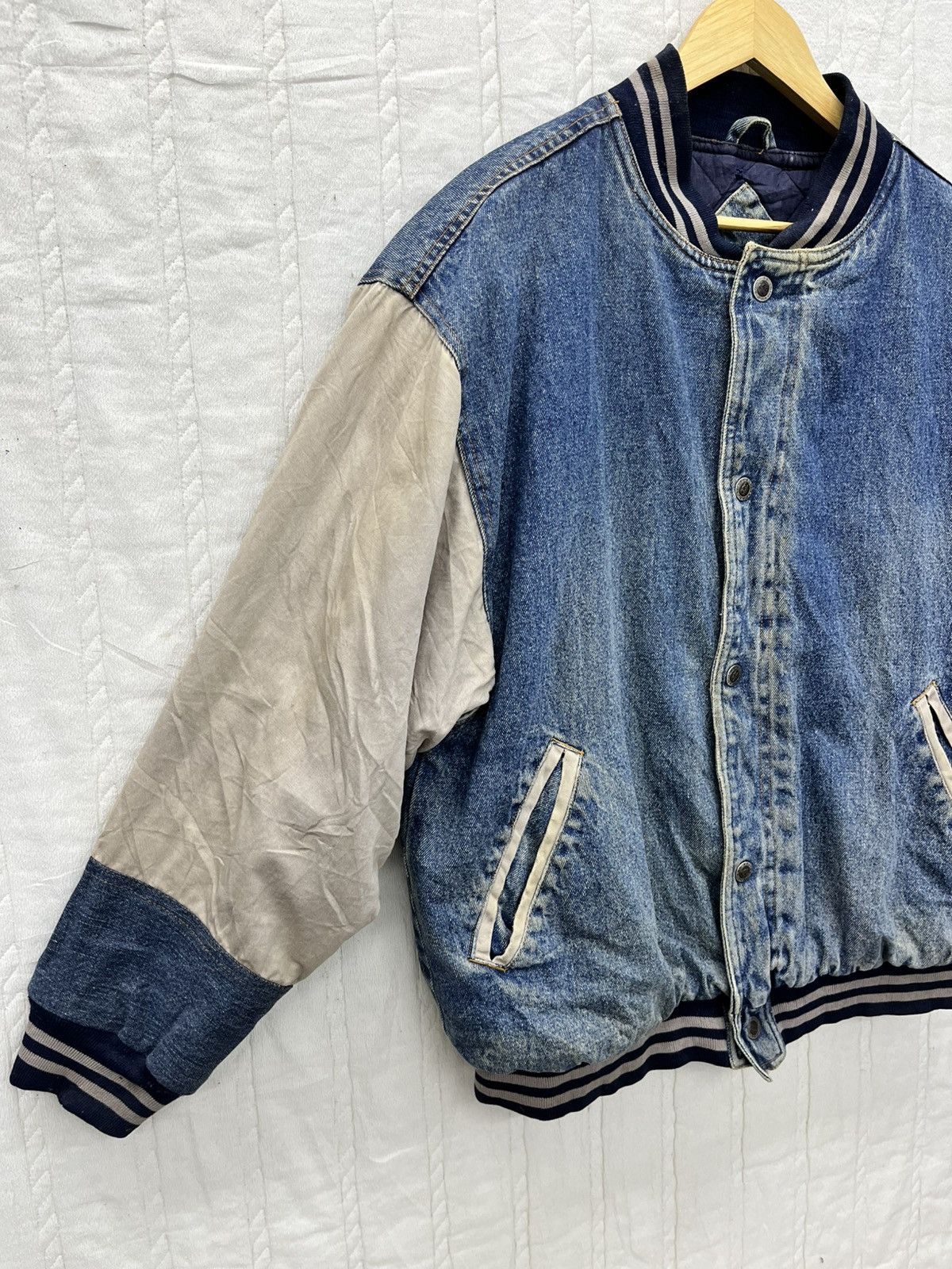 Route 66 × Vintage STEALS🔥VTG 90s ROUTE 66 QUILTED LINE DENIM BOMB JACKET Size US M / EU 48-50 / 2 - 2 Thumbnail