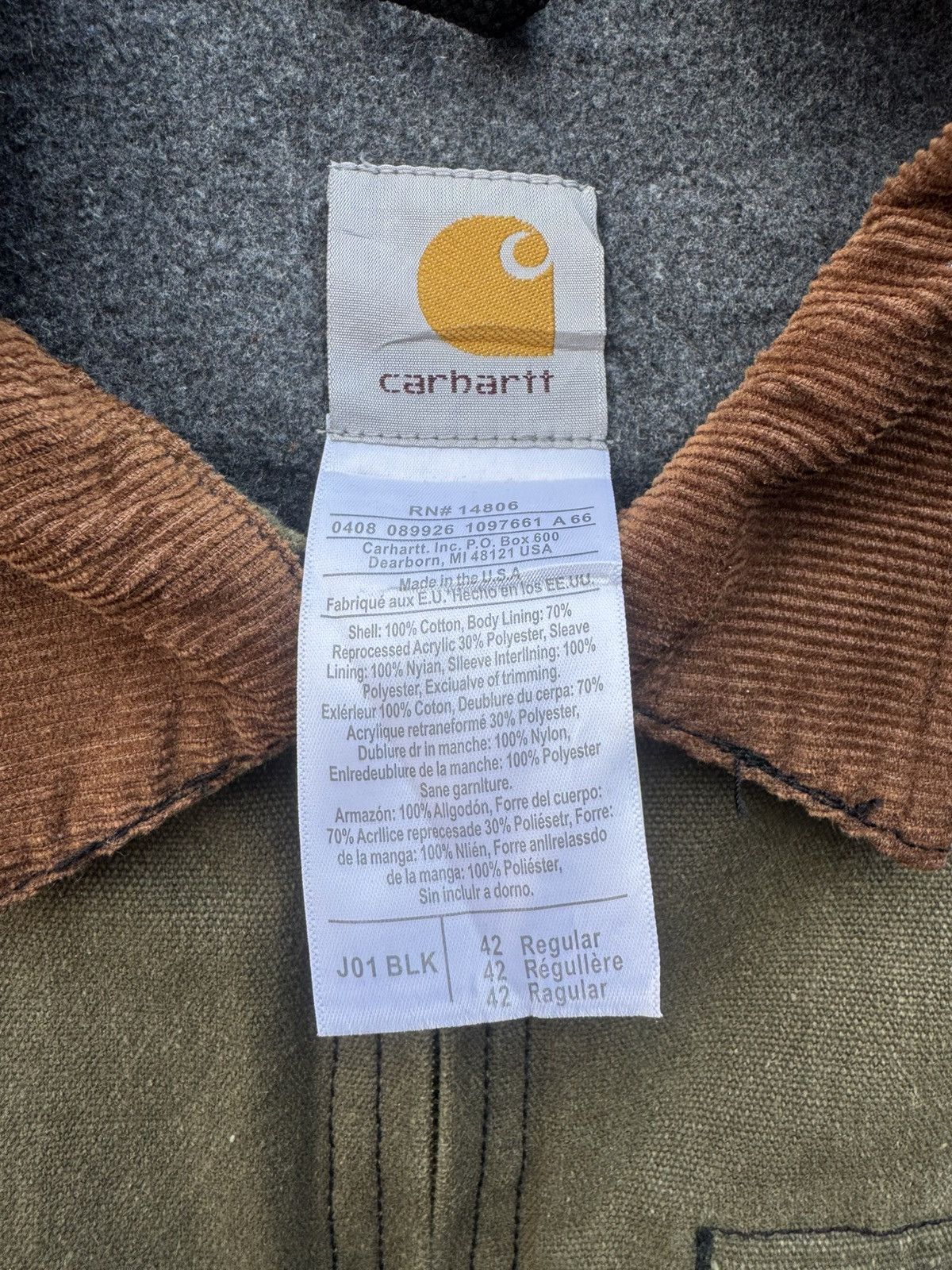 Carhartt Vintage Carhartt detroit Green lined J01 BLK CROPPED Jacket Size US L / EU 52-54 / 3 - 6 Thumbnail