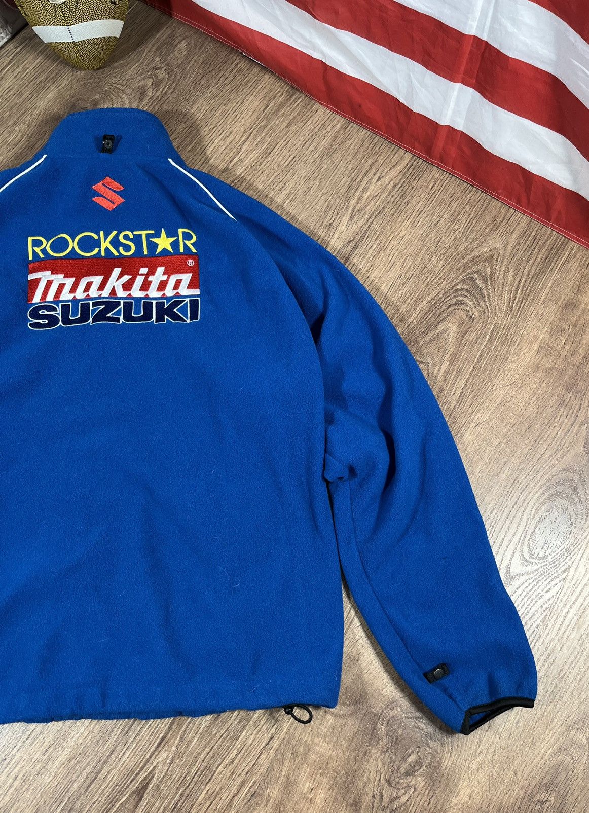 Vintage Vintage Suzuki Racing Fleece Jacket Size US L / EU 52-54 / 3 - 13 Thumbnail