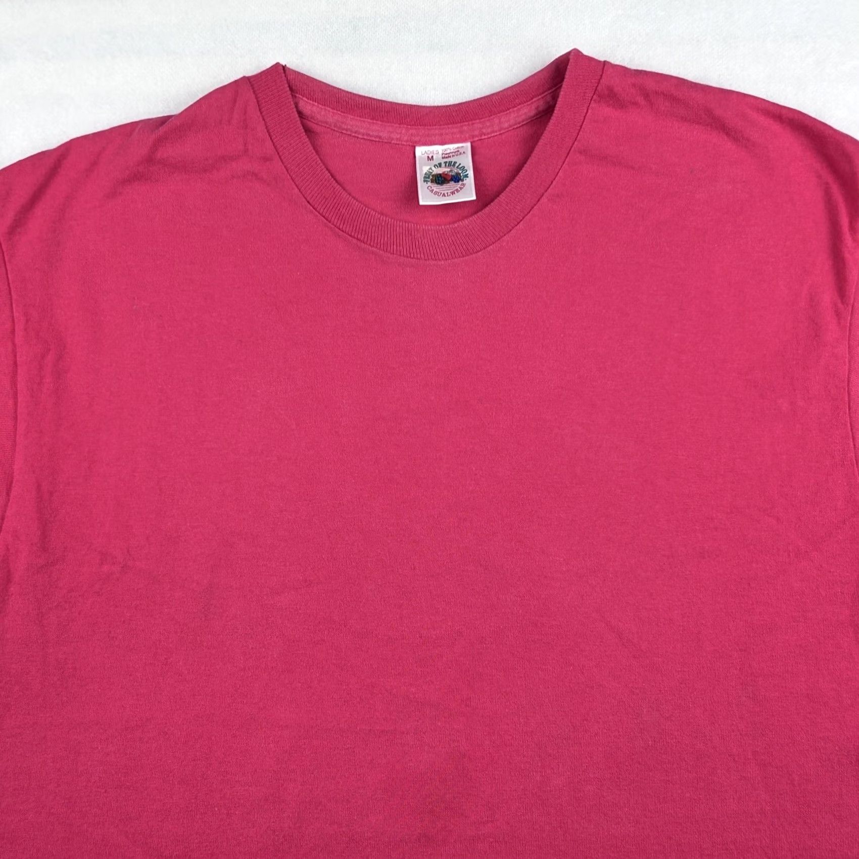 Fruit Of The Loom VINTAGE Fruit of the Loom T-Shirt Pink XS-XL Ladies M Short Sleeve Crew Neck Cotton 80s 90s Vintage Shirt Womens (adjust to original title words only) Size US M / EU 48-50 / 2 - 4 Thumbnail