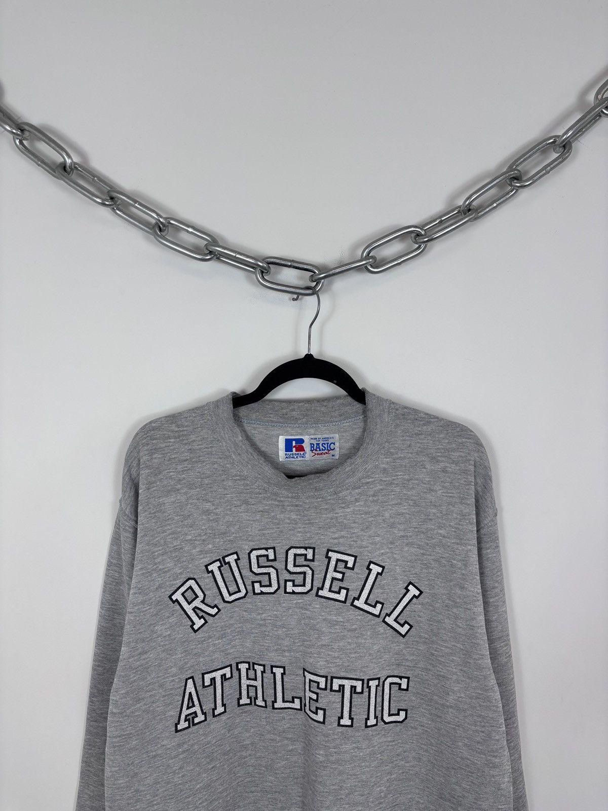 Russell Athletic Vintage 90s Russell Athletic USA Big Logo Gray Sweatshirt Size US M / EU 48-50 / 2 - 2 Thumbnail