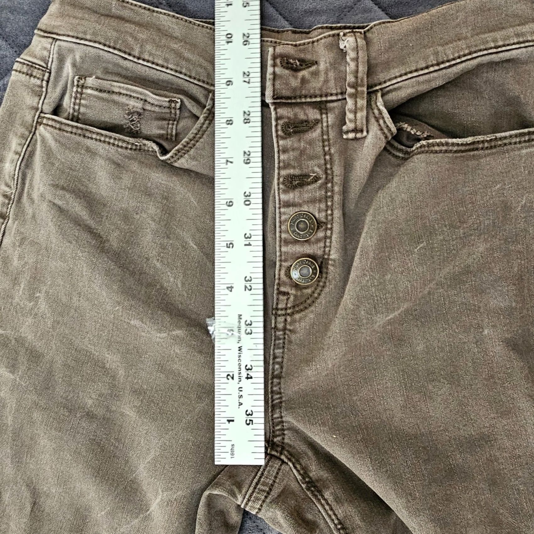 Vintage Mudd Juniors Brown High Rise Denim Jeggings Size 7 Distressed Girls Womens 5-Pocket Stretch Jeans Size 28" / US 6 / IT 42 - 6 Thumbnail