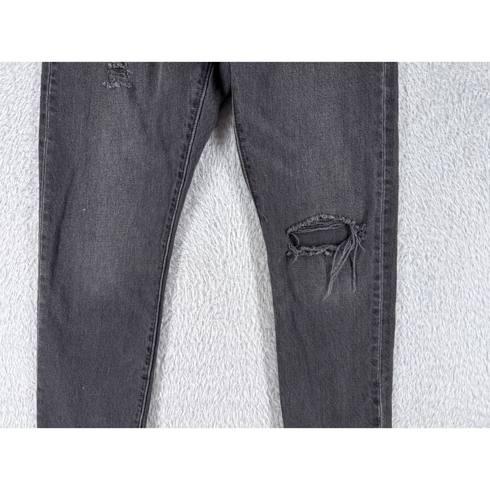Levi's Levi's Jeans Womens 501 XX Black Denim Distressed Slim 25x27 Jeans Womens 25 Black Denim Distressed 501 XX Levi's - Vintage: No Size 42" / US 20 - 3 Thumbnail