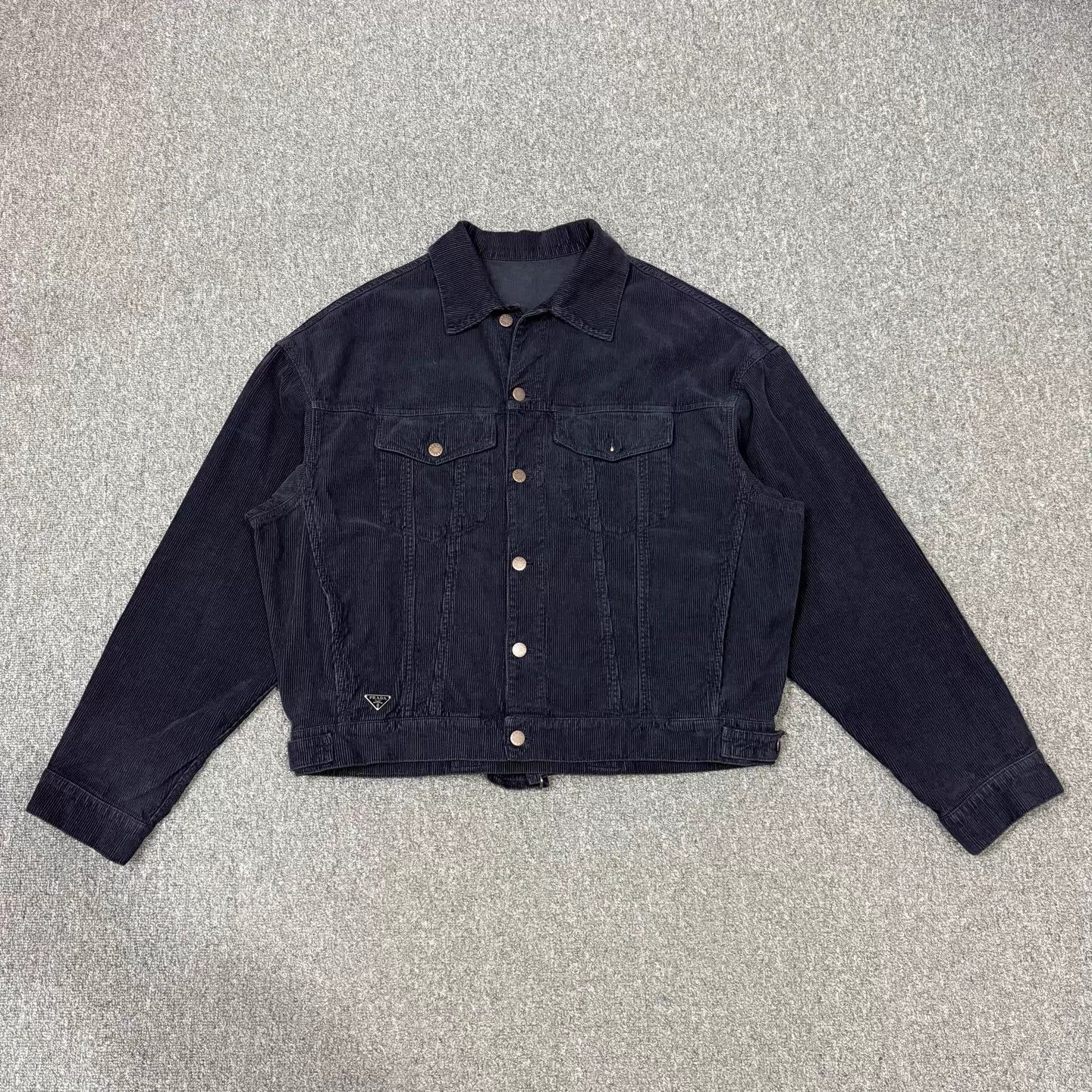 Prada Prada Corduroy Denim Jacket M Triangle Logo Size US M / EU 48-50 / 2 - 1 Thumbnail