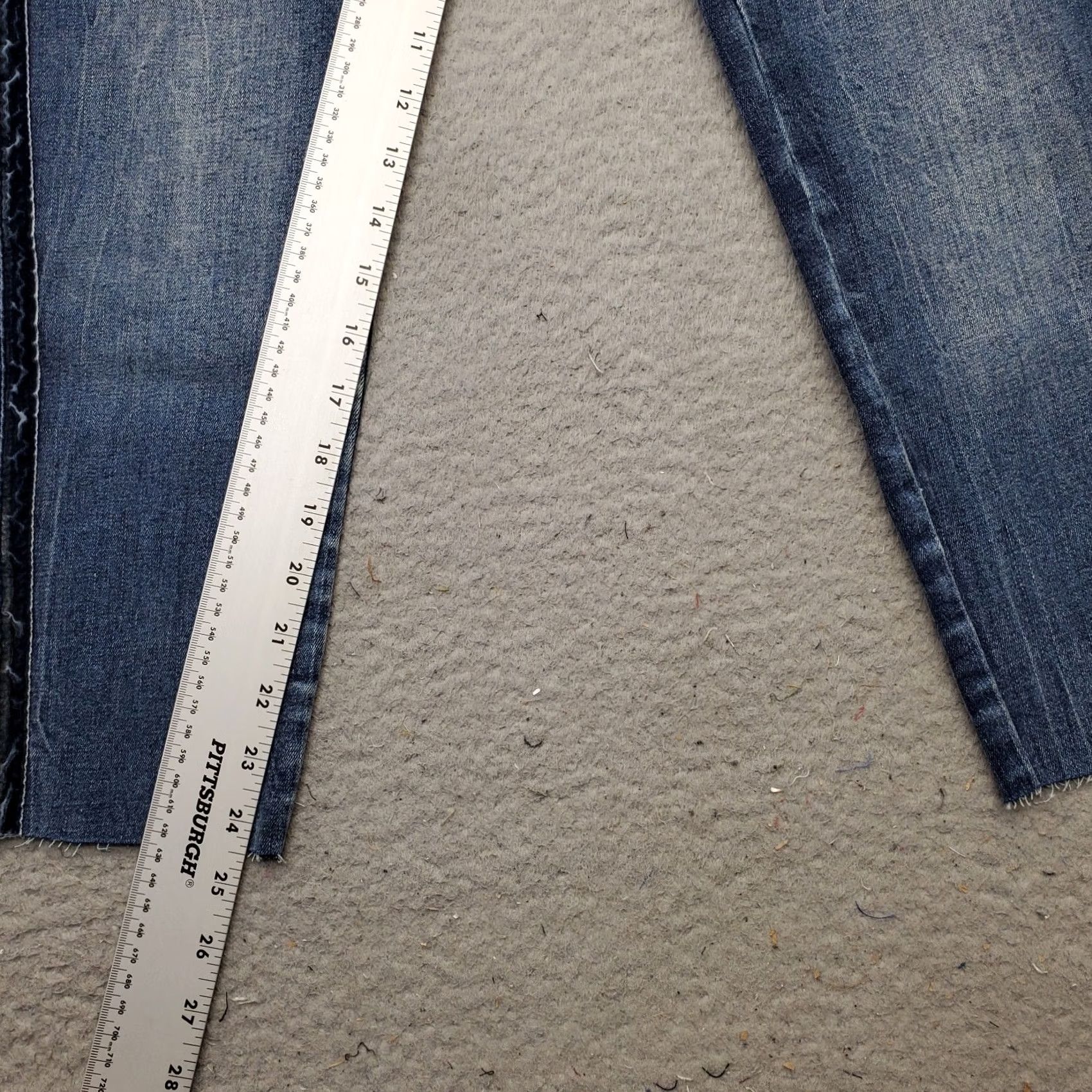 Vintage Bianco Jeans Womens Size 31 Blue Denim Stretch Whiskered Frayed Hem Straight Leg Jeans Size 24" / US 00 / IT 34 - 5 Thumbnail