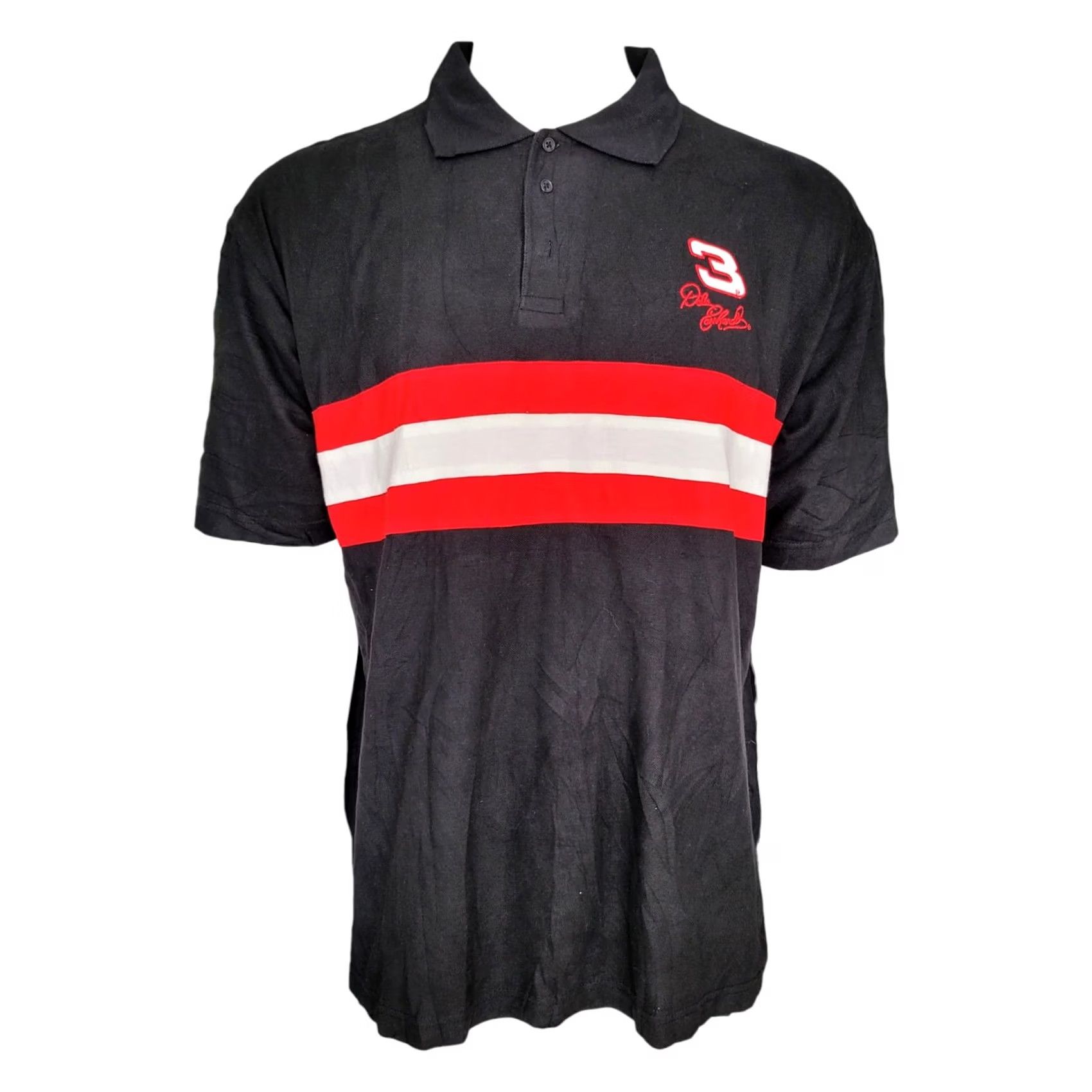 Vintage Vintage Winner's Circle Dale Earnhardt Racing Polo Shirt - XL Black with Red & White Stripes Polo Shirt Men XL Vintage NASCAR Shirt Size US XL / EU 56 / 4 - 4 Thumbnail