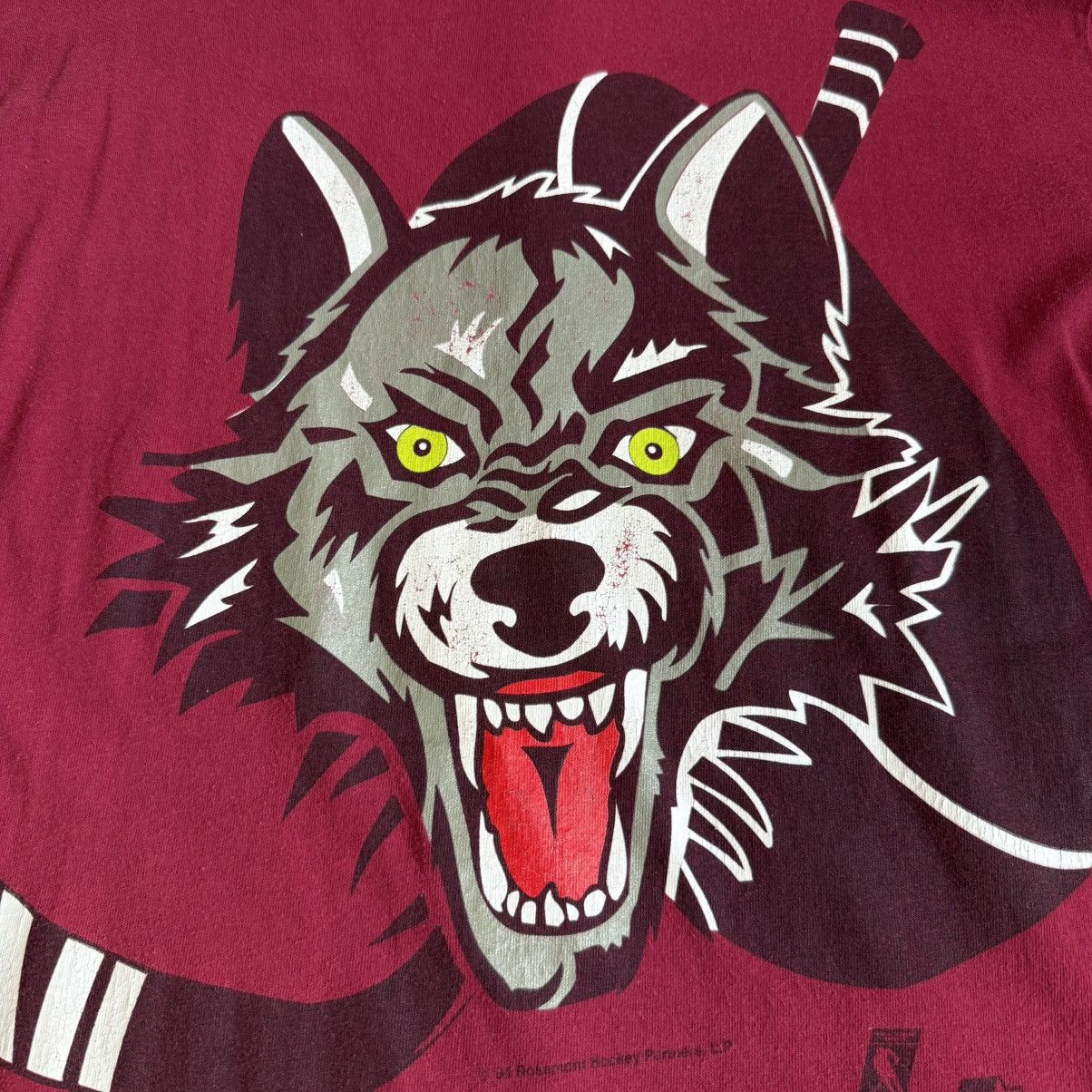 Starter Vintage Starter Chicago Wolves T Shirt Burgundy Sz L Size US L / EU 52-54 / 3 - 3 Thumbnail