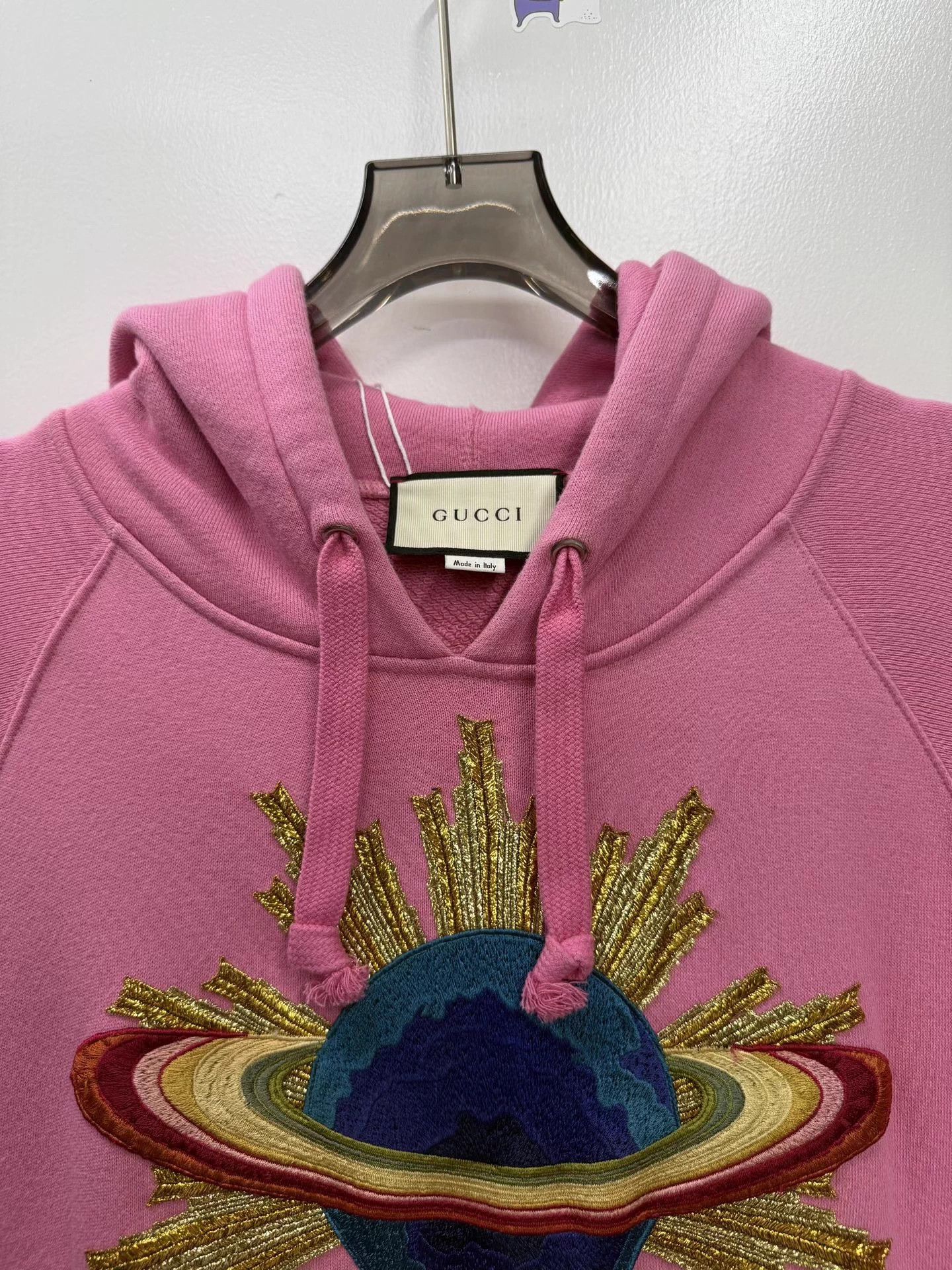 Gucci Gucci Planet Heavy Embroidery Pink Hoodie S Size S / US 4 / IT 40 - 2 Thumbnail
