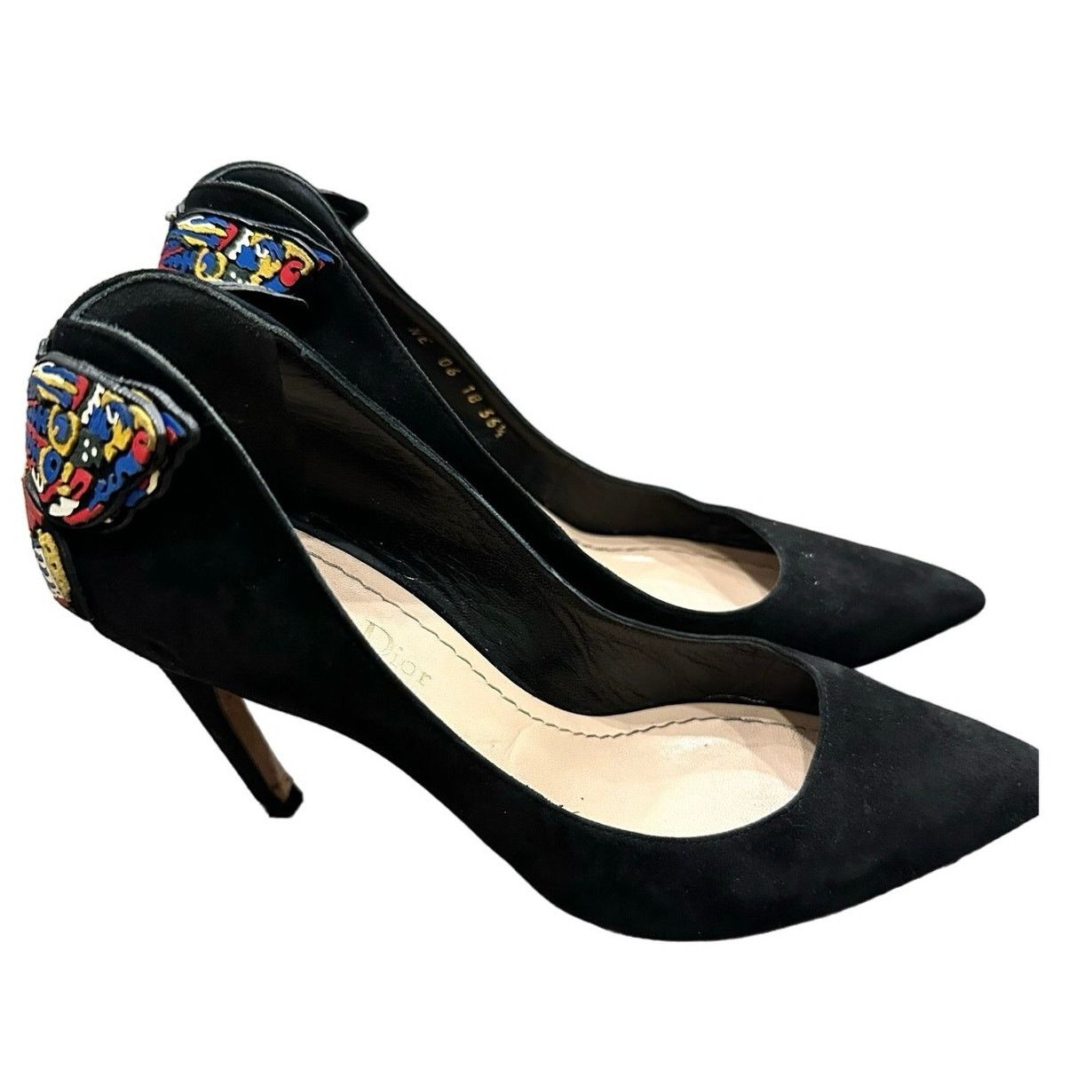 Christian Dior Monsieur Christian Dior Bee Accent Suede Slingback Pumps size 36.5 Size US 6.5 / IT 36.5 - 3 Thumbnail