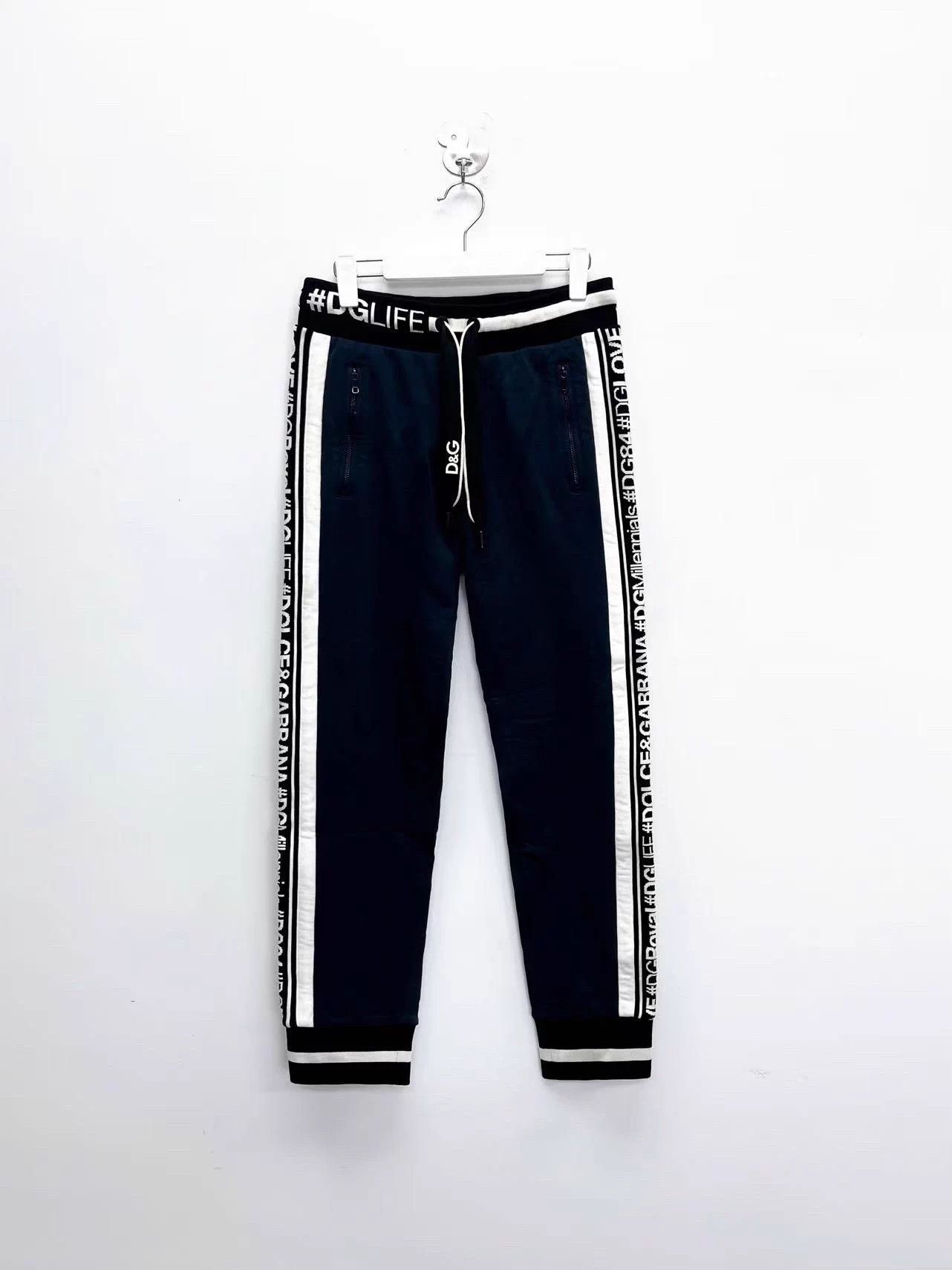 Dolce & Gabbana D&G Black Side Logo Track Pants 44 Size US 35 - 1 Thumbnail