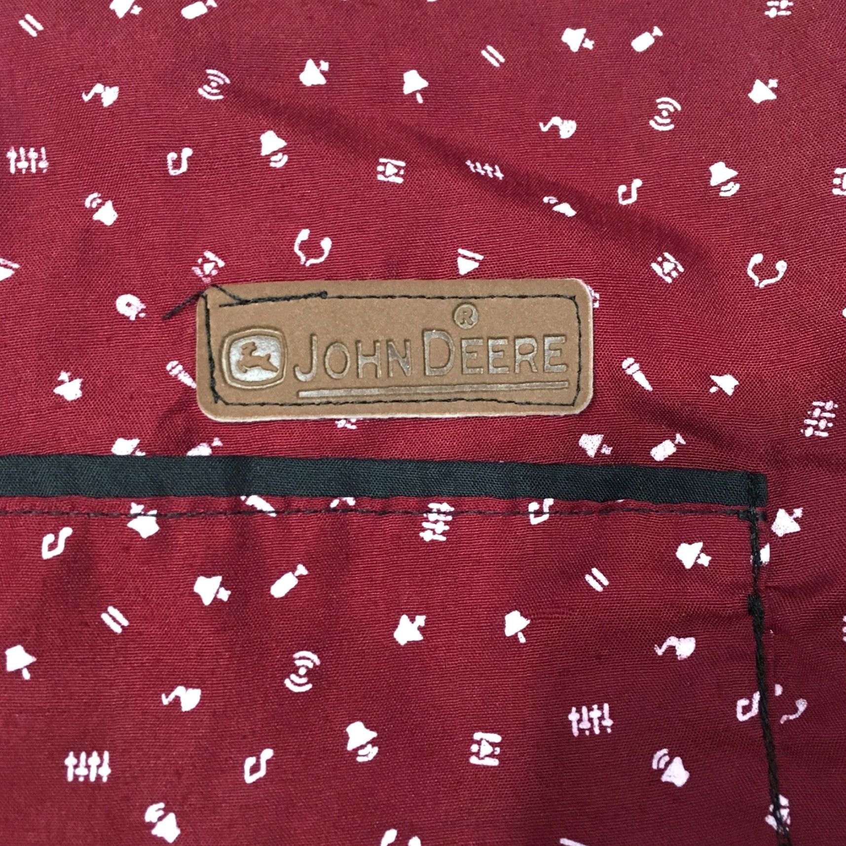 John Deere John Deere Burgundy Button-Down Shirt all over print patch pocket Shirt Mens 2XL Burgundy Patch Pocket Button-Up Long Sleeve Collared Vintage Size US XXL / EU 58 / 5 - 4 Thumbnail