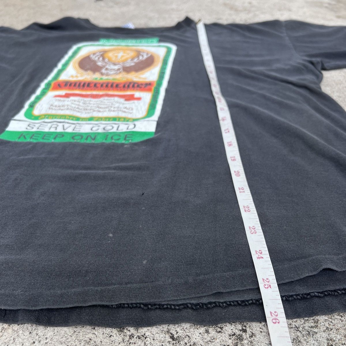Vintage Vintage 90s Jagermeister Graphic Tee XL Thrashed Faded Size US XL / EU 56 / 4 - 11 Thumbnail