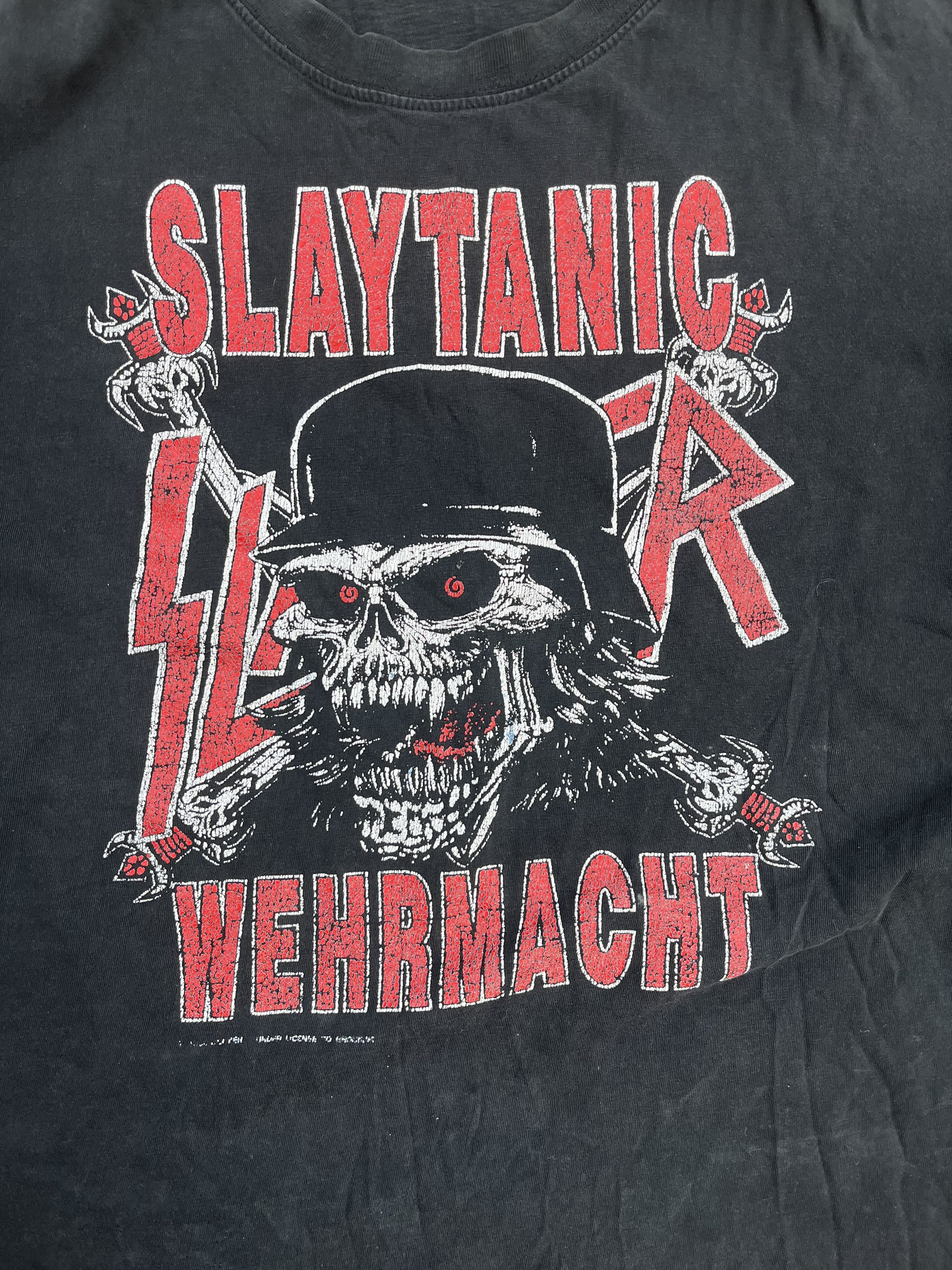 Band Tees × Vintage OG 80s Slayer Band Tshirt World Sacrifice Metallica Anthrax Size US XL / EU 56 / 4 - 2 Thumbnail