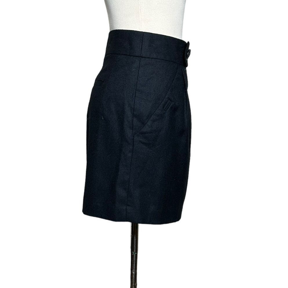 Banana Republic Banana Republic black wool front pleat mini skirt size 8 Size 30" / US 8 / IT 44 - 7 Thumbnail