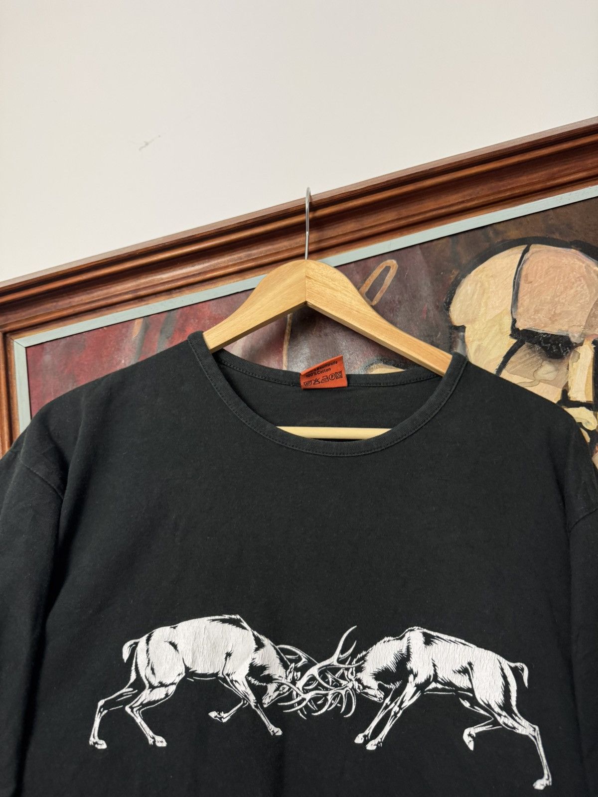 Jägermeister Avant Garde Logo Washed Black Y2k Vintage Tee
