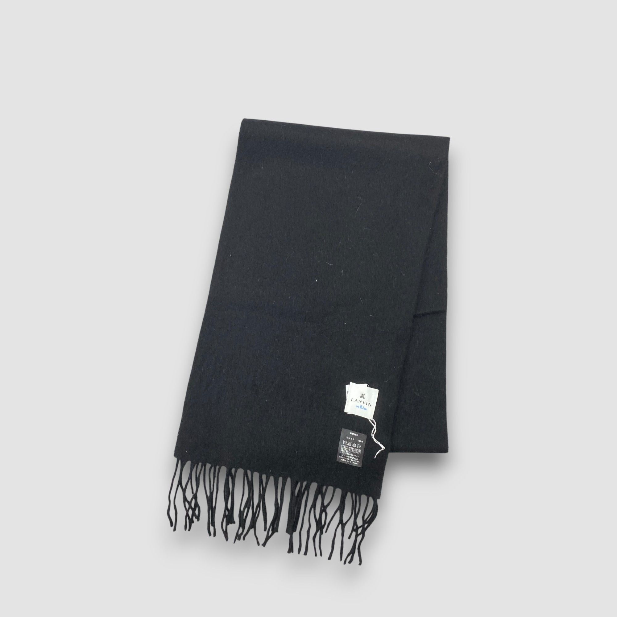 Burberry Vintage Lanvin Scarf Muffler Cashmere Fringe Winter Scarves Size ONE SIZE - 3 Thumbnail