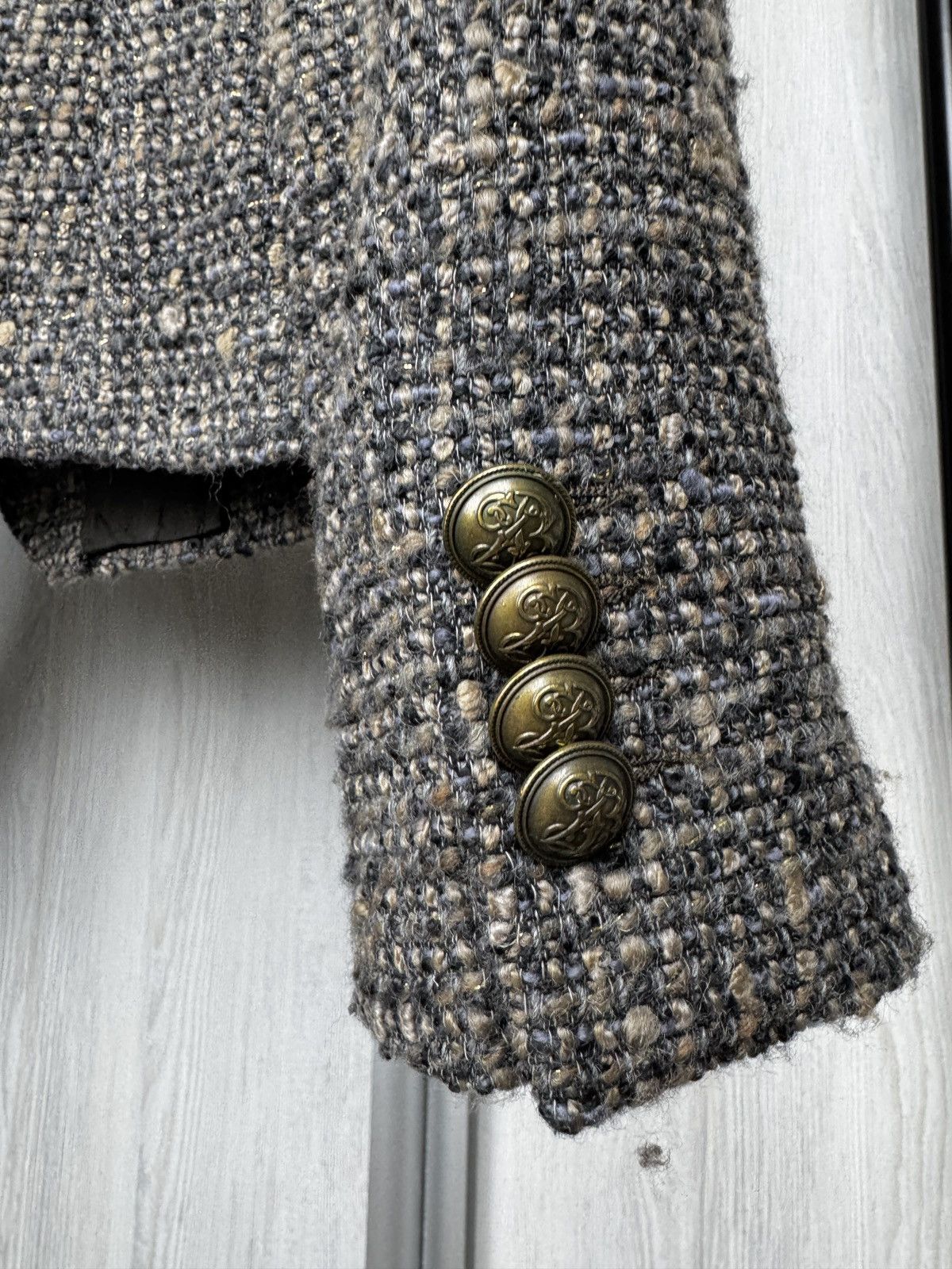 Tagliatore Tagliatore 0205 tweed wool blend metal button unlined blazer Size M / US 6-8 / IT 42-44 - 9 Thumbnail