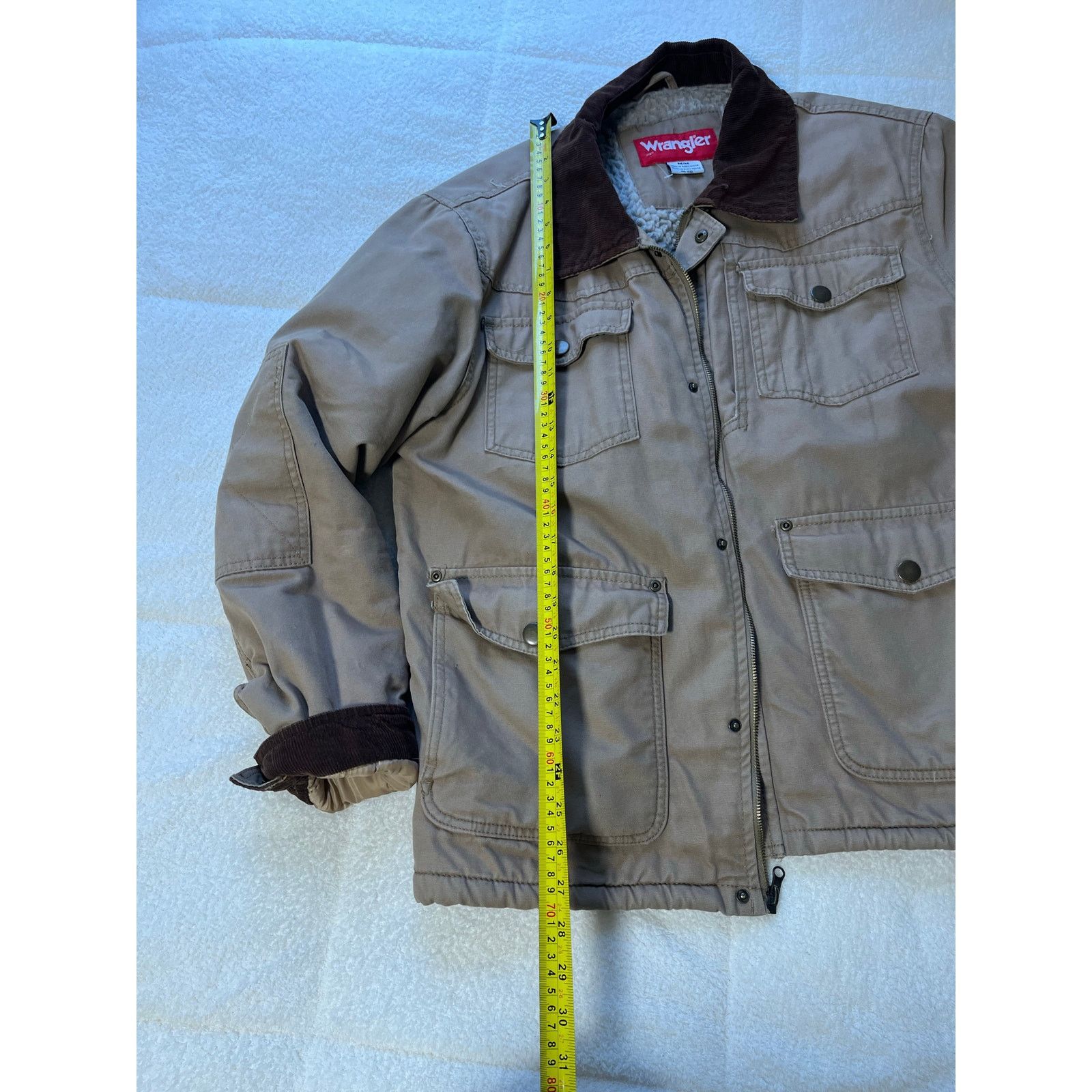 Wrangler Vtg Tan Brown Wrangler Chore Canvas Coat Corduroy Collar Size US M / EU 48-50 / 2 - 5 Thumbnail