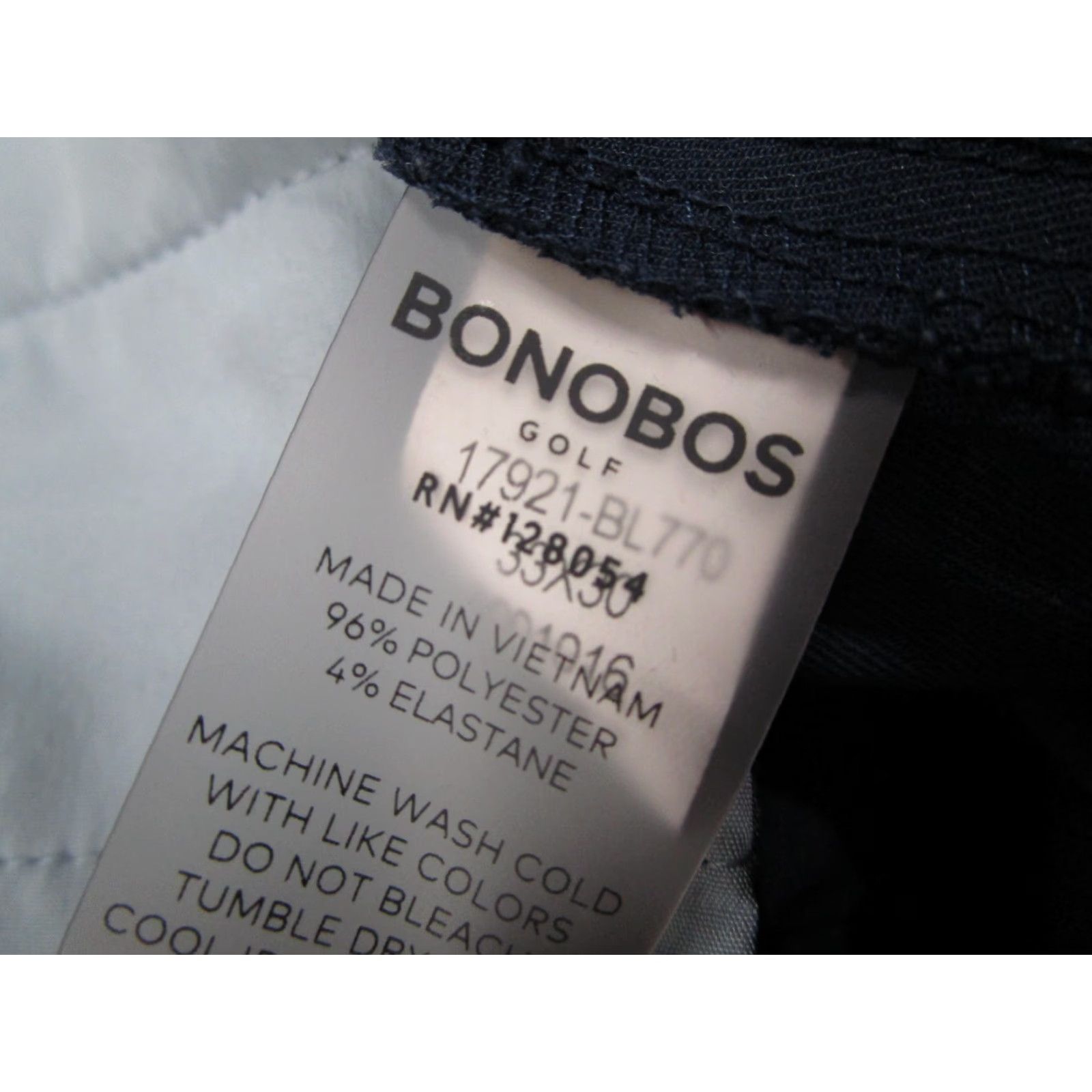 Bonobos Bonobos Golf Pants Mens 33x30 Navy Slim Fit Stretch Performance Casual Activewear Size US 31 - 4 Thumbnail