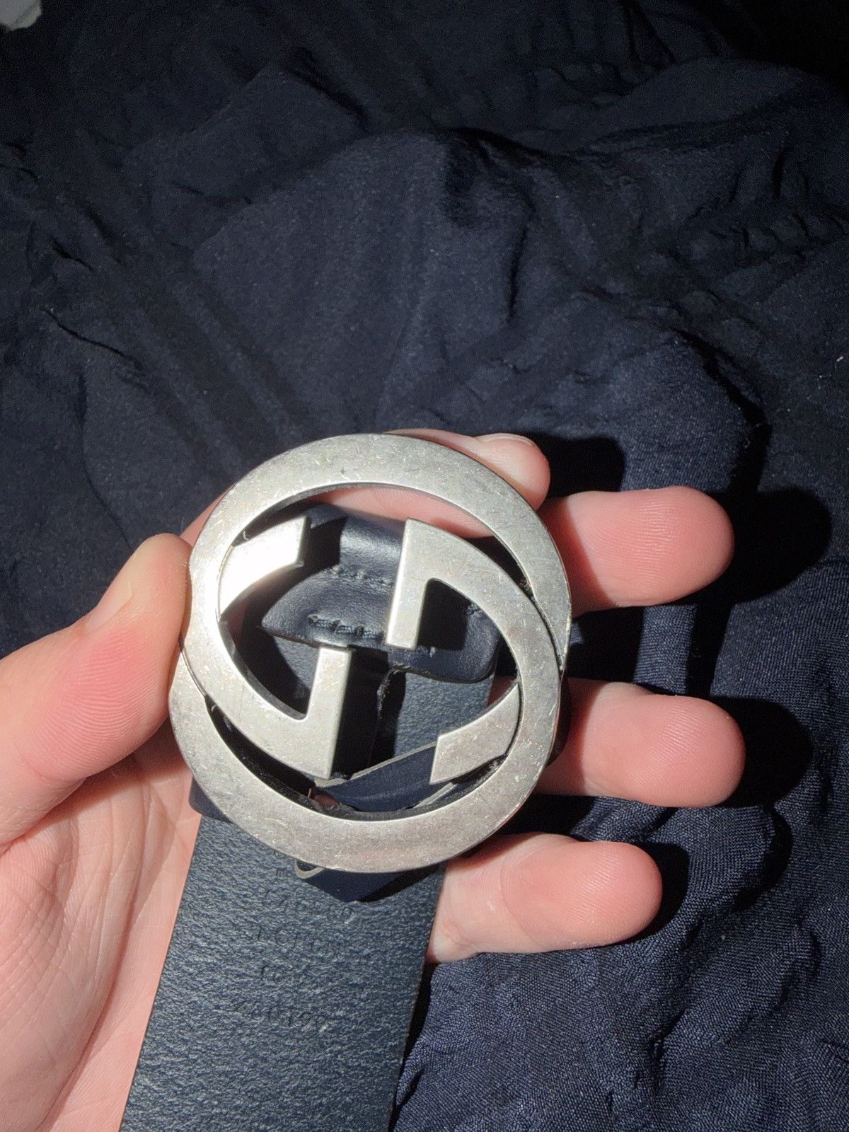 Gucci Gucci belt silver emblem Size 32 - 1 Thumbnail