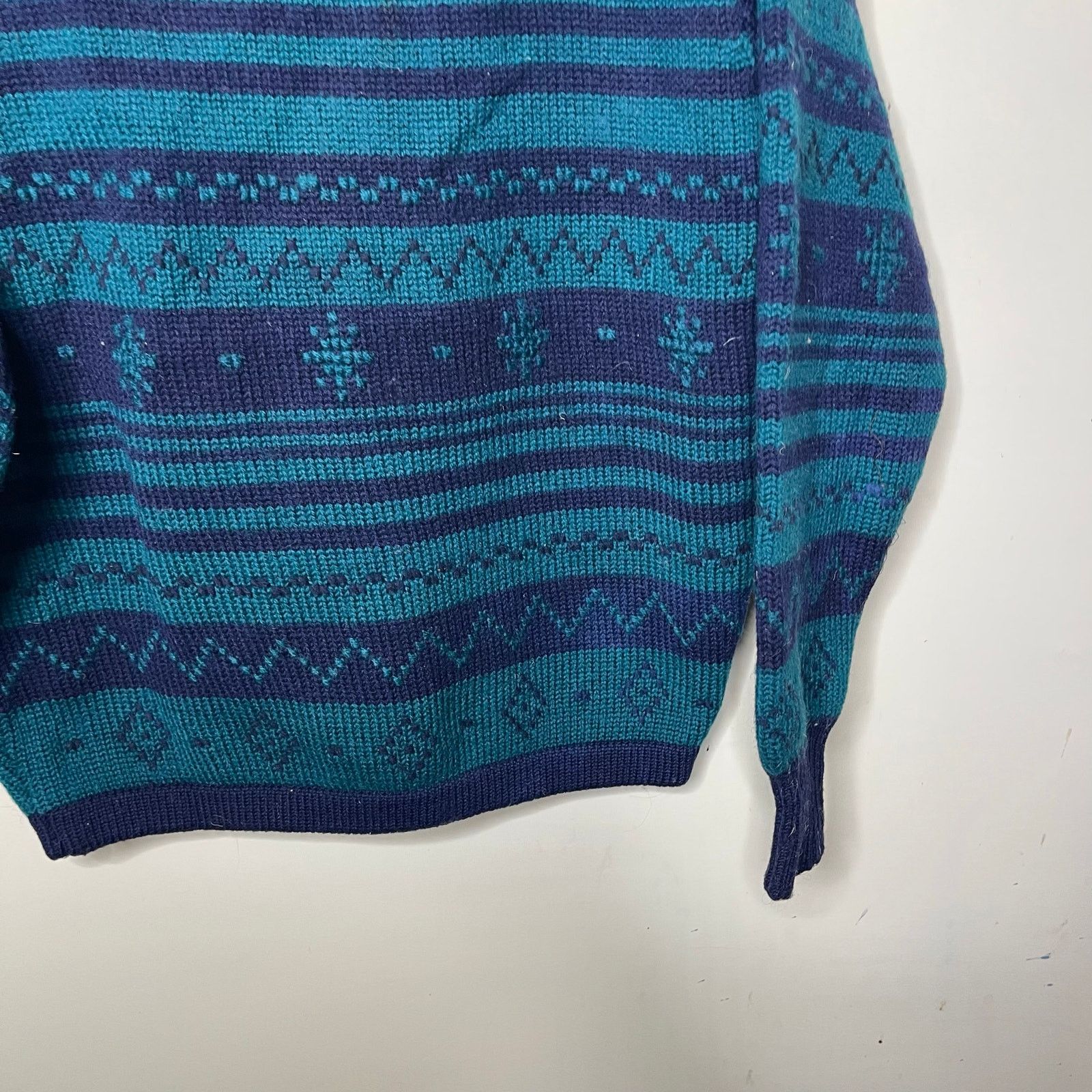 Other Vintage Carlo Gruber navy teal granpacore boatneck sweater M Size US M / EU 48-50 / 2 - 5 Thumbnail