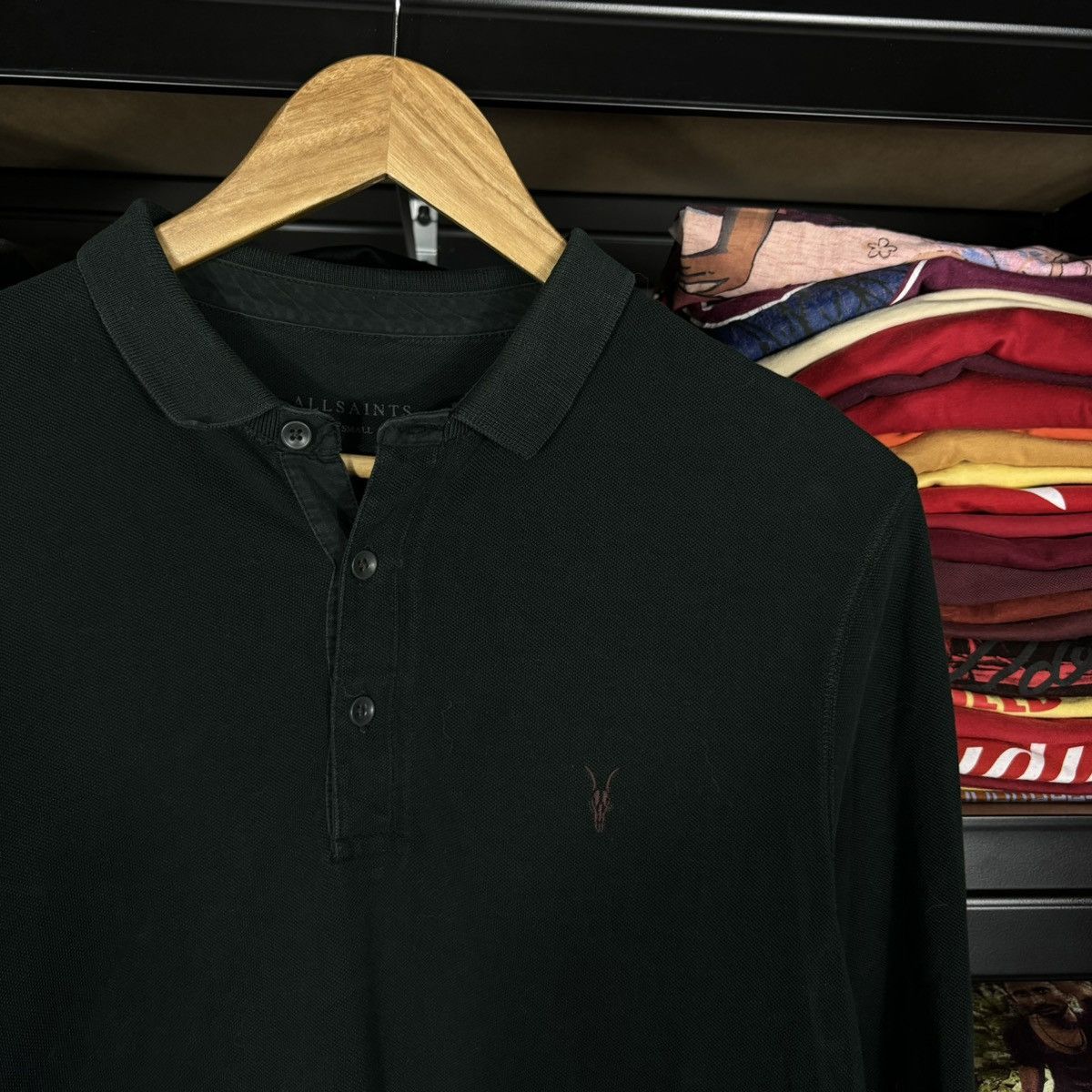 Allsaints × Japanese Brand Vintage Y2K ALLSAINTS Luxury Casual Style Polo Longsleeve Size US S / EU 44-46 / 1 - 2 Thumbnail