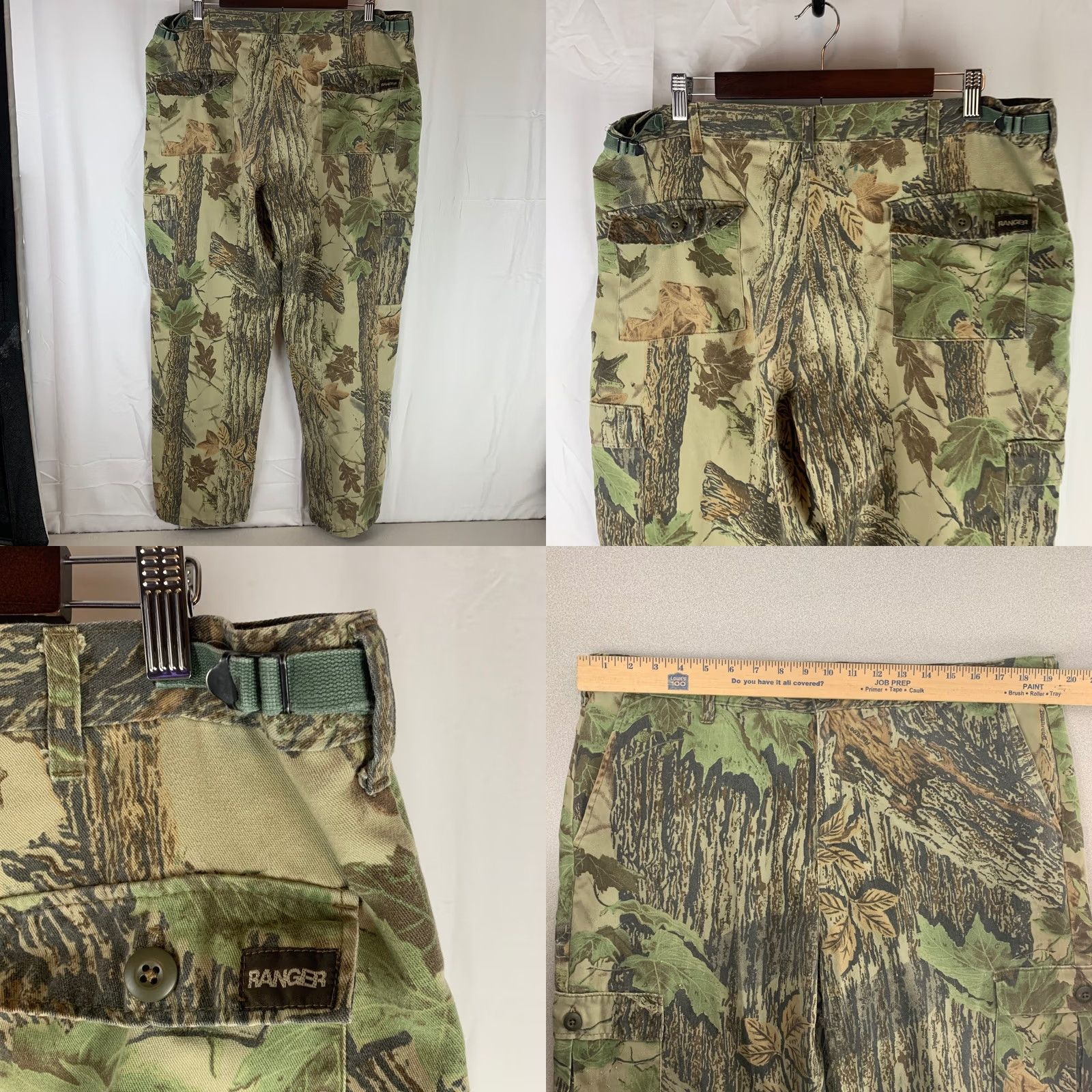 Vintage Ranger Cargo Pants Mens Large Green Realtree Camo Adjustable Waist Utility Pants Mens L Green Camouflage Cargo Pocket Workwear Outdoor Size US 36 / EU 52 - 8 Thumbnail