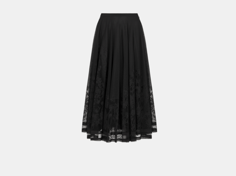 Dior o1w1db10326 511J75 Mid-Length Skirt in Black Size 25" / US 0 / IT 36 - 1 Thumbnail