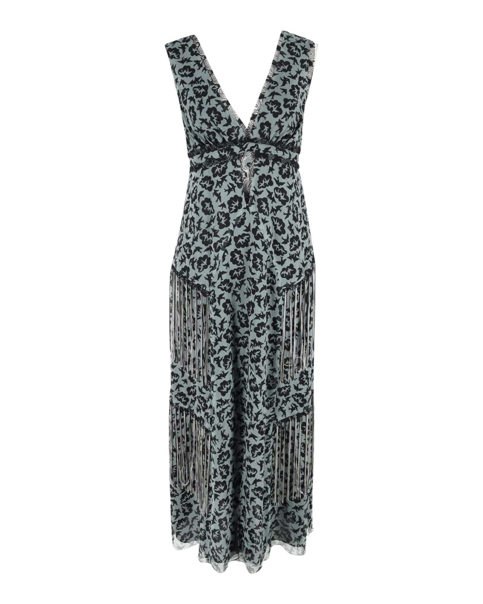 image of Anna Sui Printed Sleeveless Maxi Dress In Blue Polyester, Women's (Size Small)