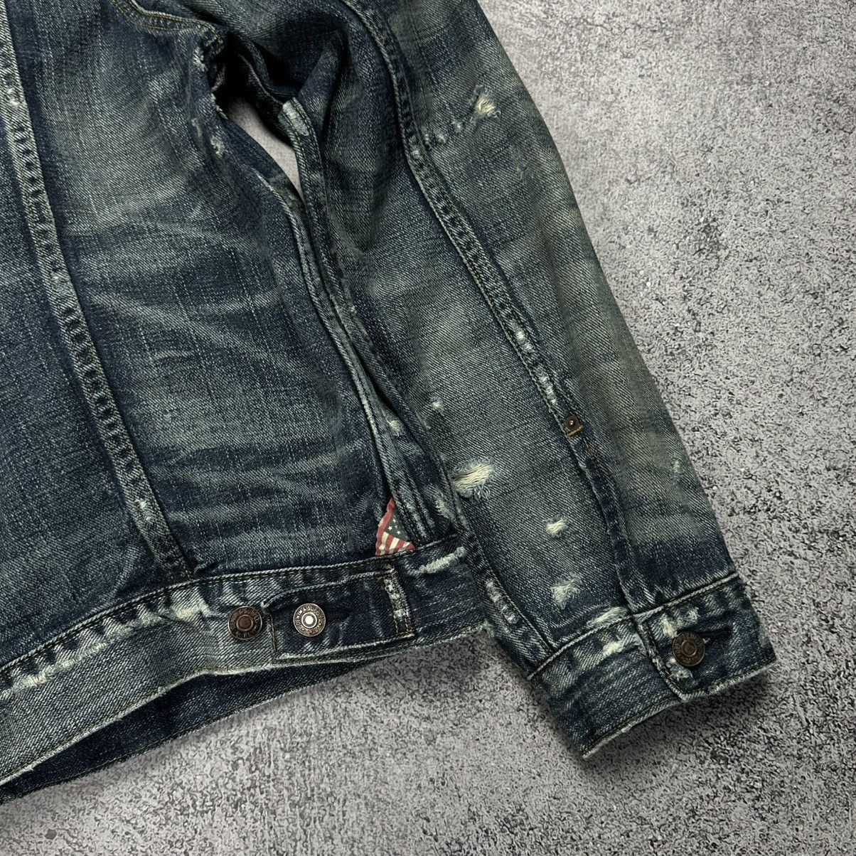 Denim & Supply Ralph Lauren Y2K Distressed Ripped Faded Blue Jeans Trucker Jacket XL Size US XL / EU 56 / 4 - 8 Thumbnail