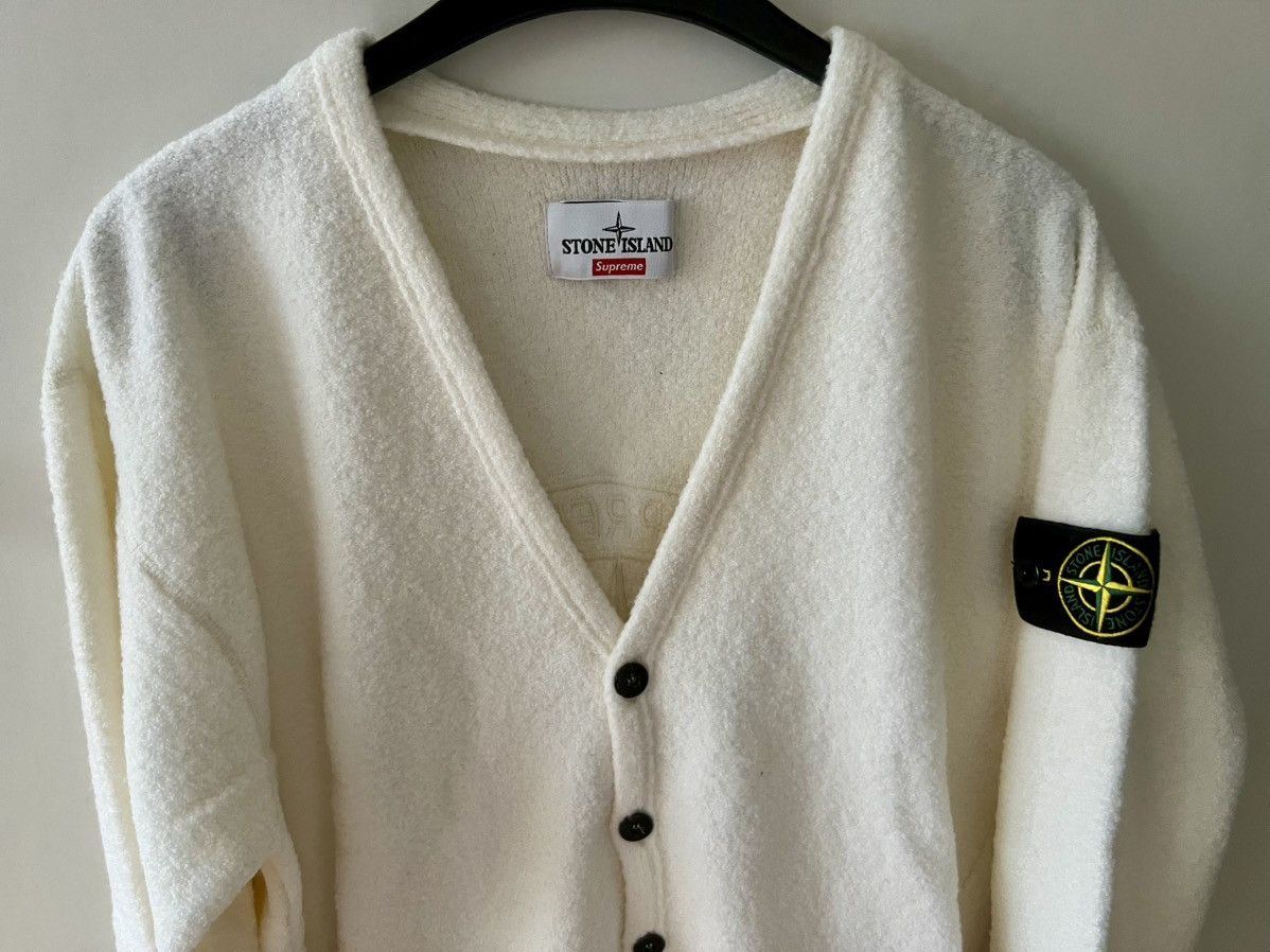 Stone Island x Supreme Wool Boucle Cardigan White Men Sz- S - www