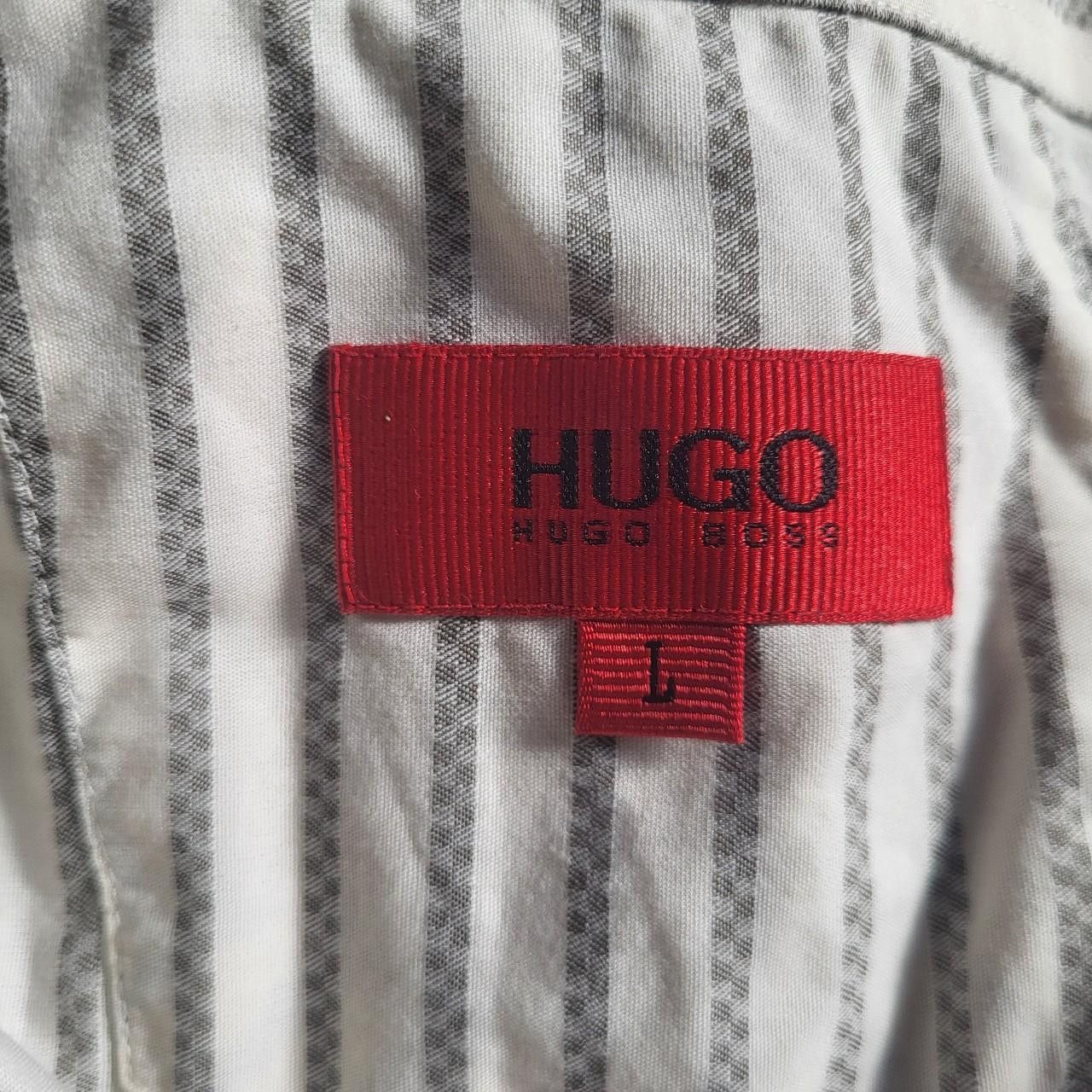 Hugo Boss Hugo Boss Men's Grey and Cream Shirt - Size L Size US L / EU 52-54 / 3 - 3 Thumbnail