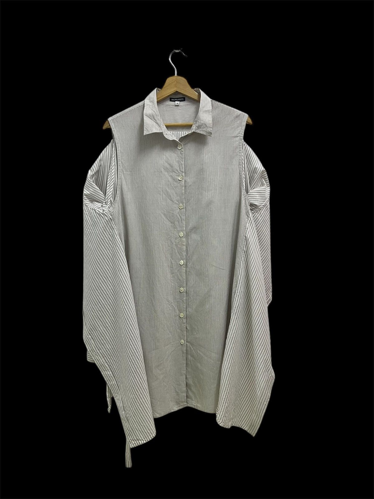 Ann Demeulemeester Double Layered Pinstripe Shirt Dress Size XS / US 0-2 / IT 36-38 - 3 Thumbnail