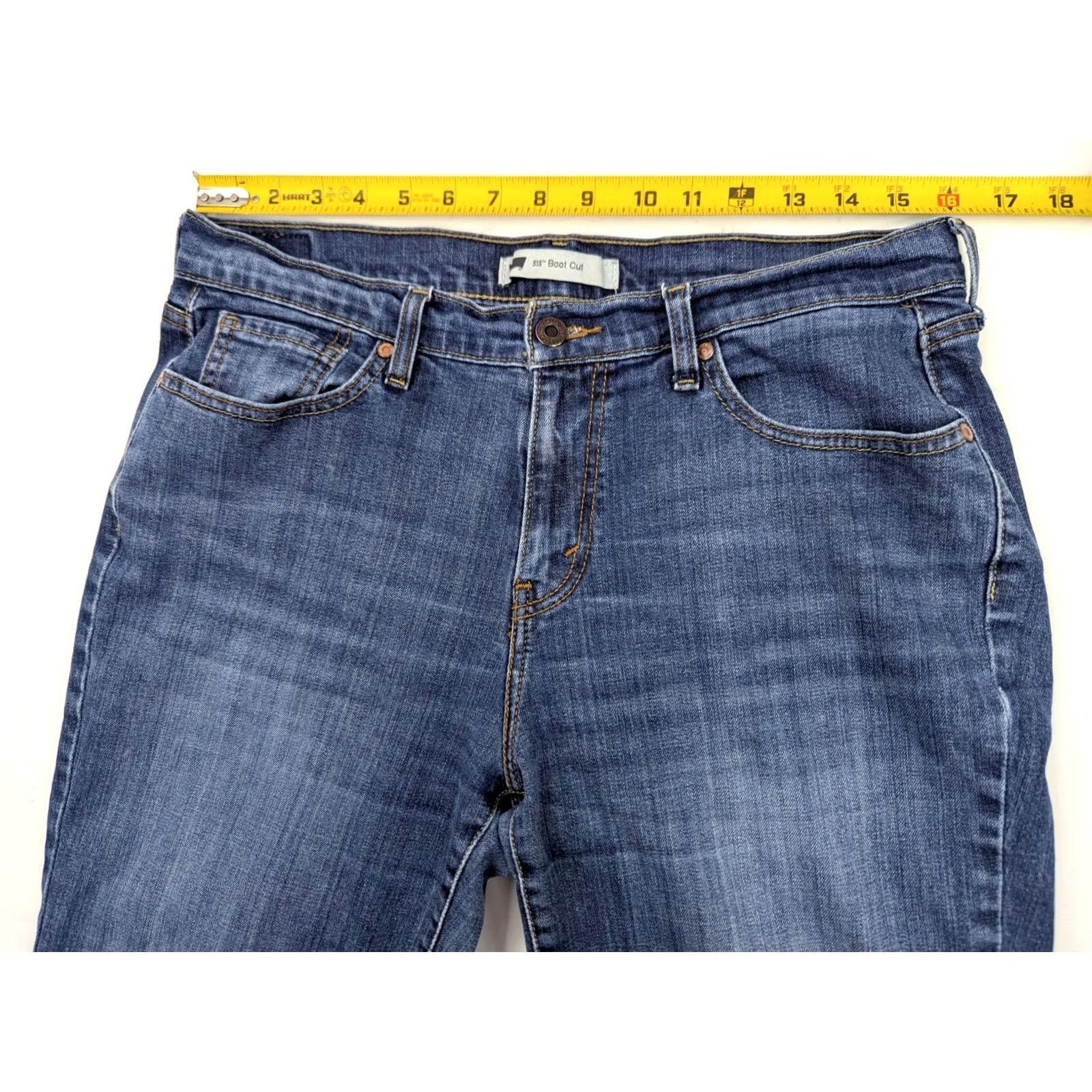 Levi's Levi's 515 Boot Cut Jeans Women 12 Long 32x34 Blue Denim Stretch Regular Flared Bootcut Pockets Zipper Button Vintage No Size 34" / US 12 / IT 48 - 5 Thumbnail