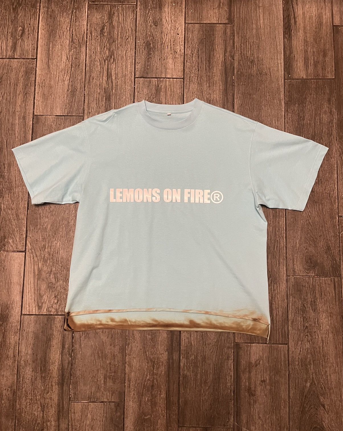 Lemons On Fire Icy Blue Burnt Tee