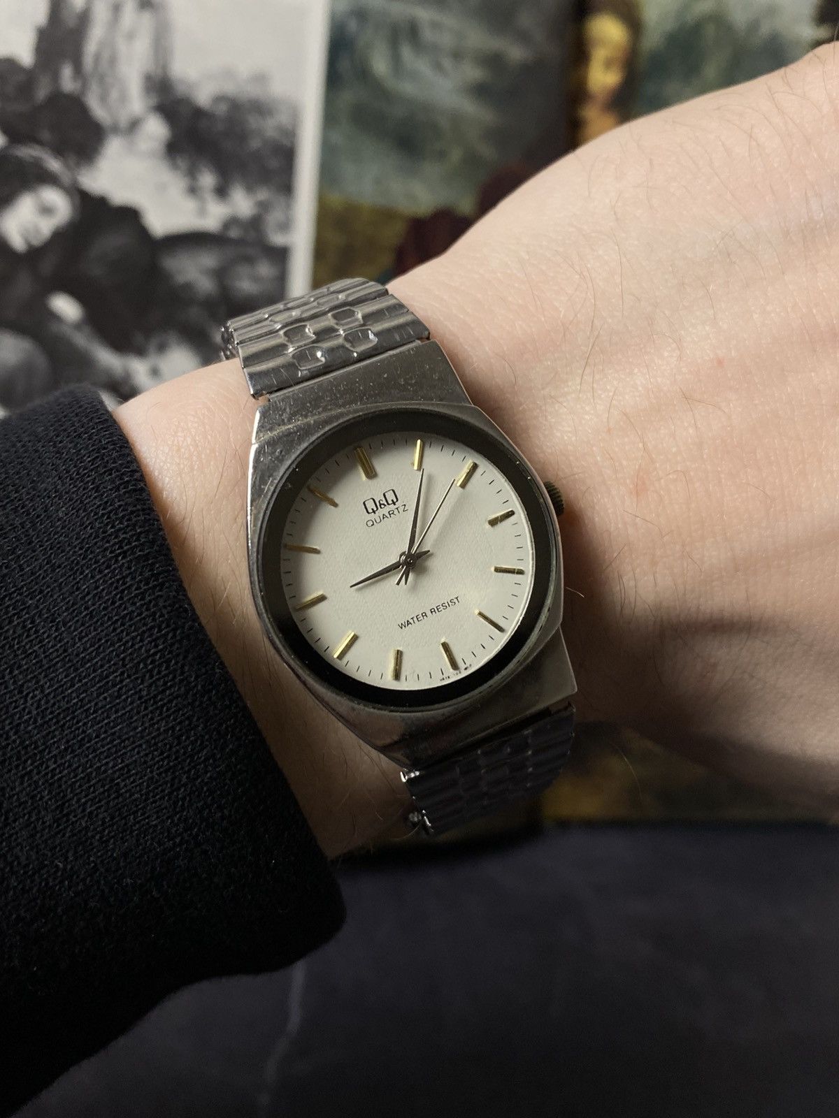 Japanese Brand Vintage Q&Q Quartz Watch Silver Tone Expansion Band Size ONE SIZE - 2 Thumbnail