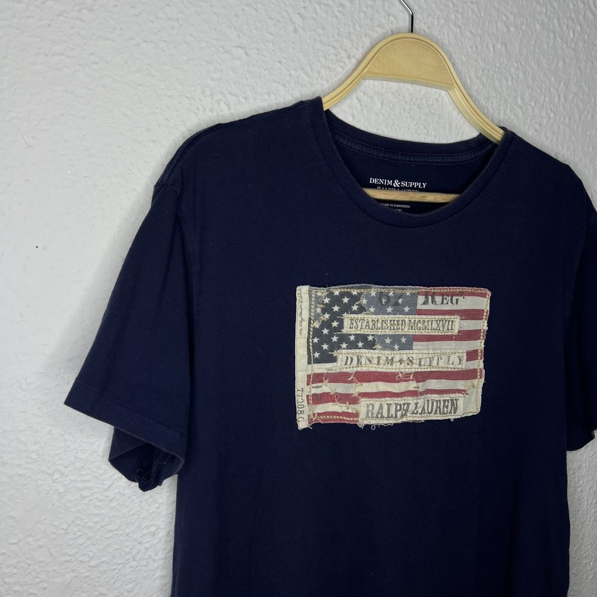 Denim & Supply Ralph Lauren RARE! DENIM & SUPPLY RL AMERICAN FLAG PATCH T-SHIRT Size US XL / EU 56 / 4 - 3 Thumbnail