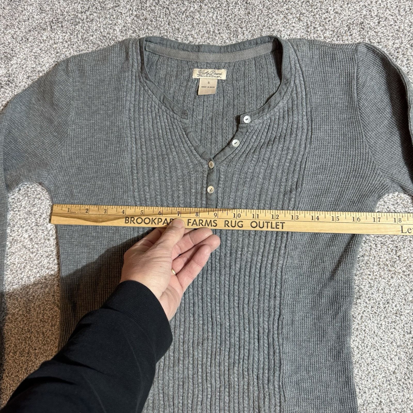 Lucky Brand Vintage Y2K Lucky Brand Sweater Women S Henley Grunge Boho Size S / US 4 / IT 40 - 3 Thumbnail