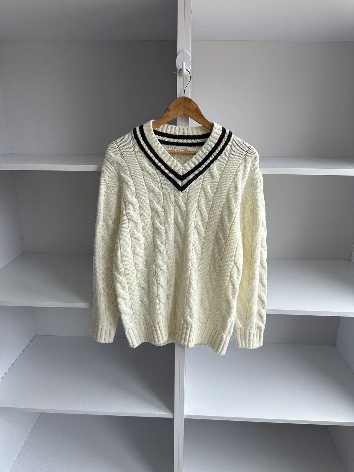 GU × Vintage Vintage GU Japanese Heavy Knitted Beige Sweater Size US S / EU 44-46 / 1 - 1 Thumbnail
