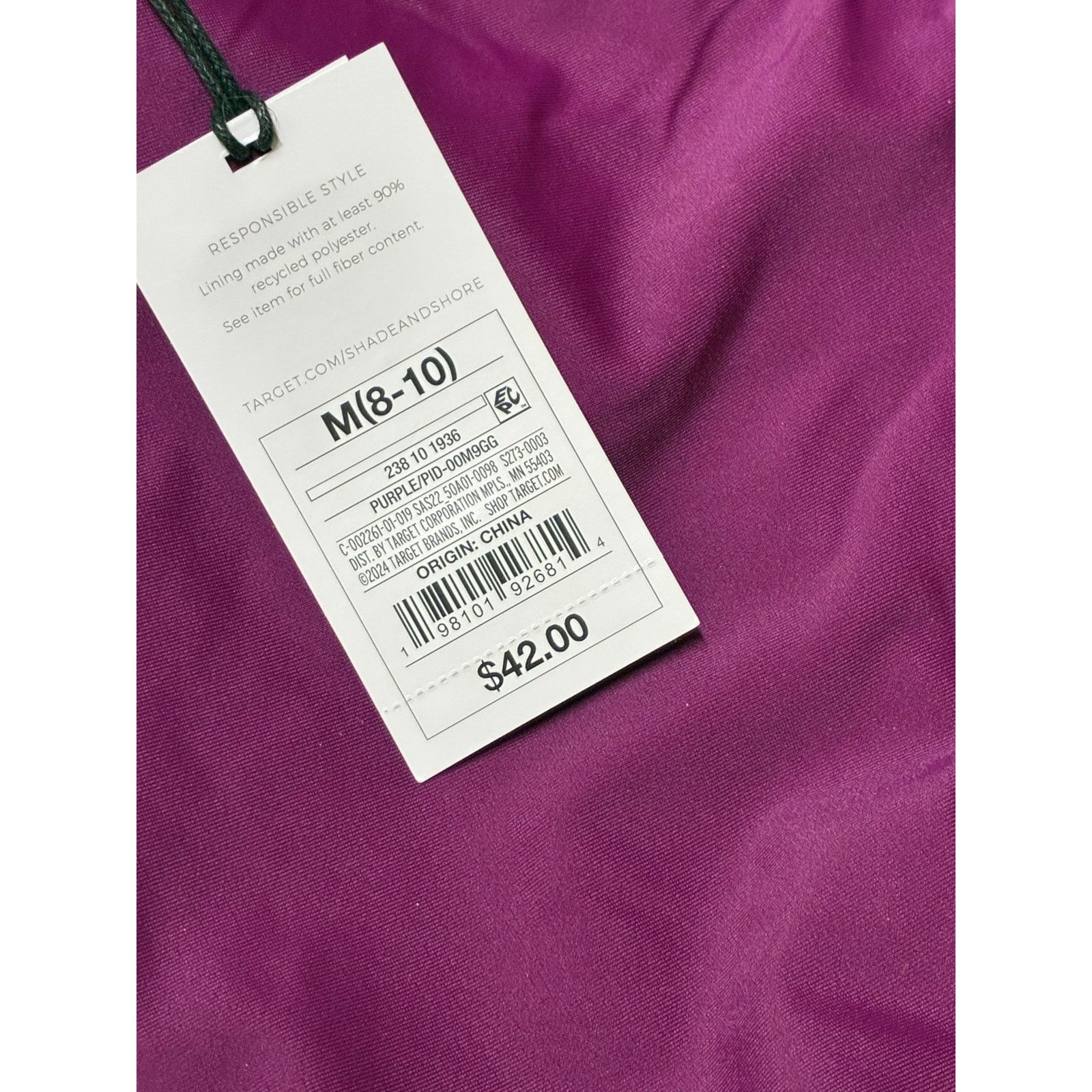 The Unbranded Brand One Piece Swimsuit - Shade & Shore Size Medium Purple Size ONE SIZE - 5 Thumbnail